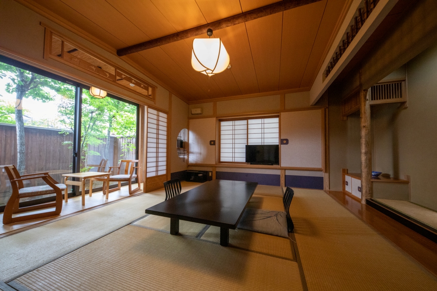 A detached house with an open-air bath and a unique design