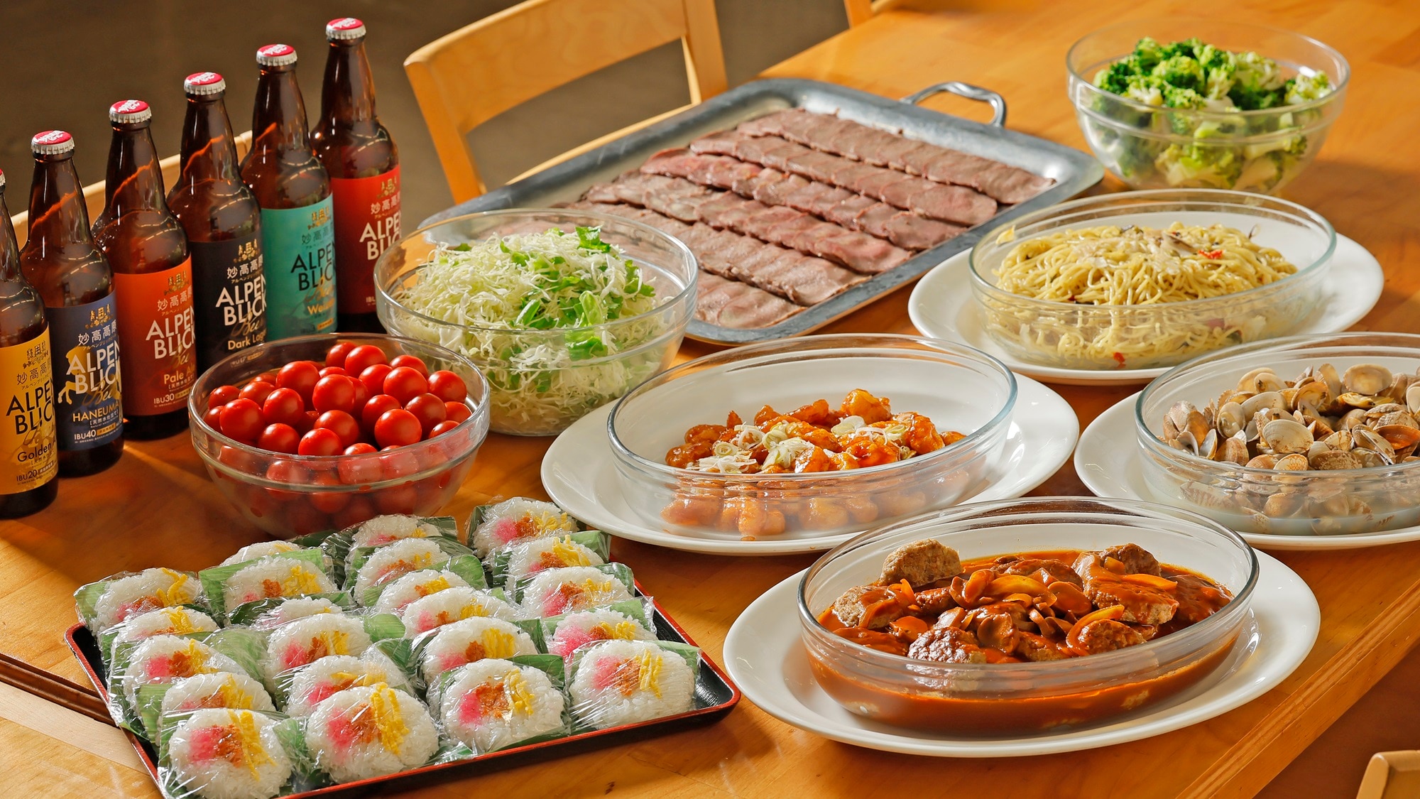 [Dinner image] Enjoy Niigata's local cuisine and original local beer, a taste unique to this region.