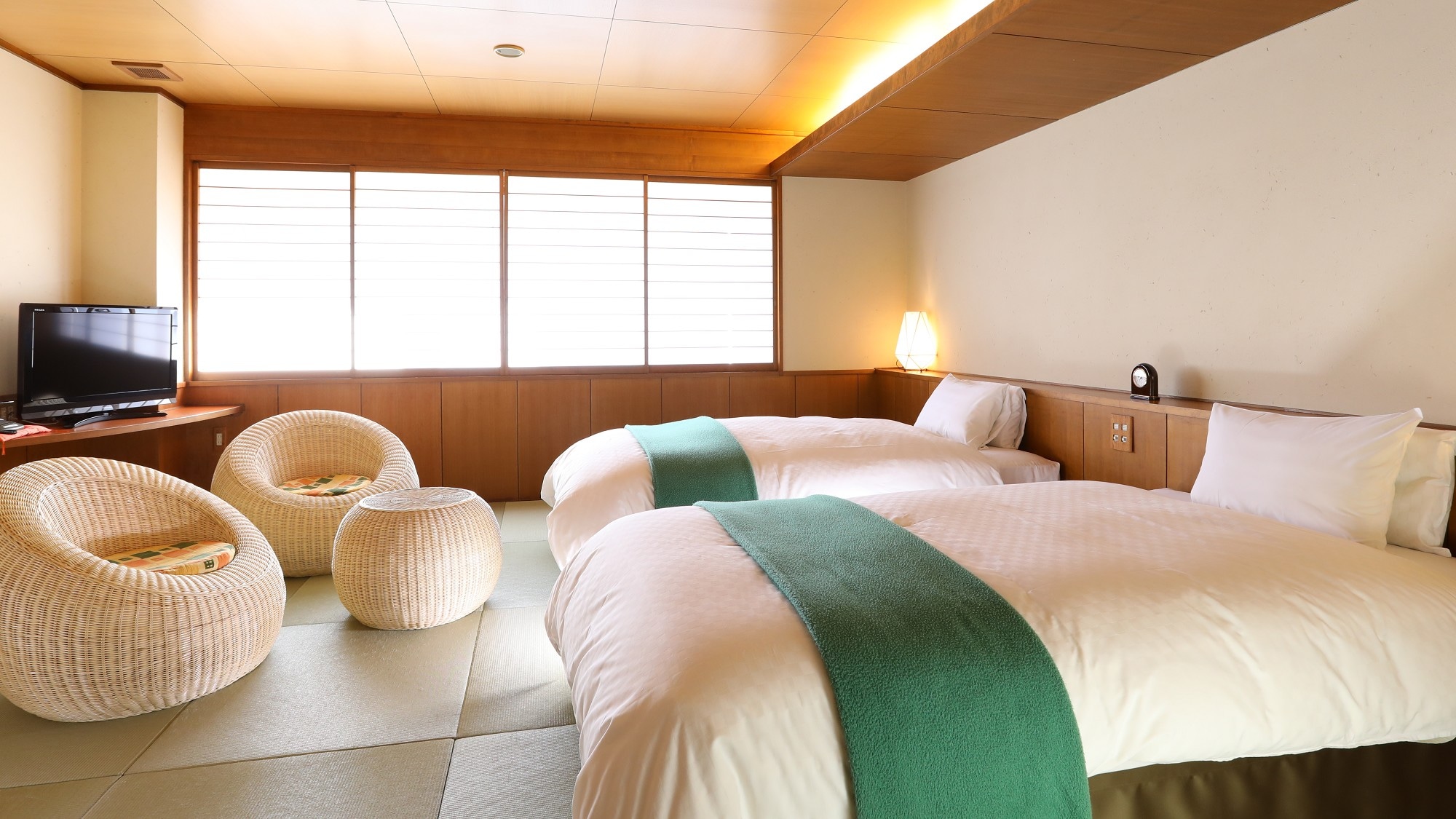 [Modern Japanese style twin] Rooms with different designs [Non-smoking] 1 to 3 people