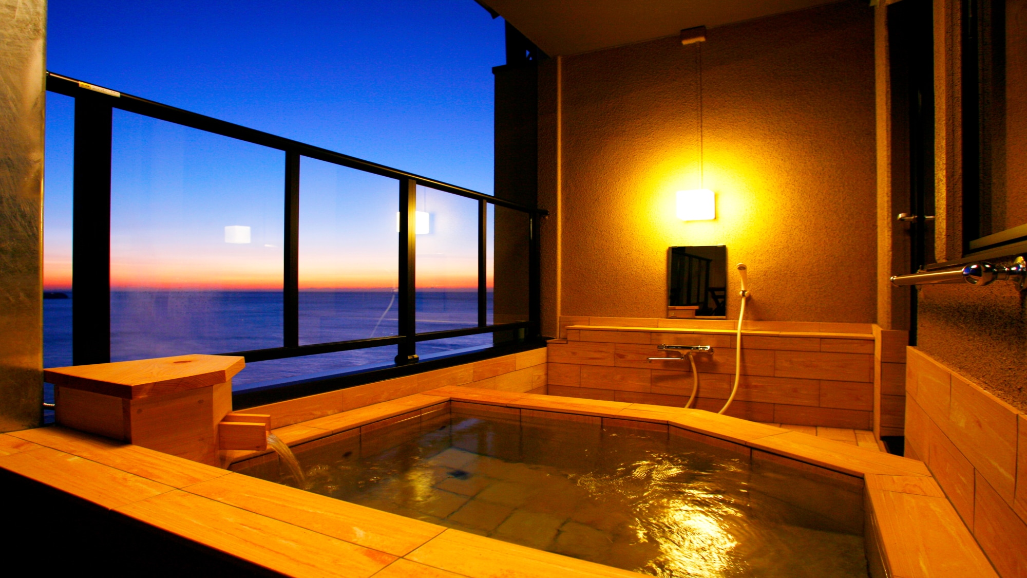 Main building: Open-air bath in guest room