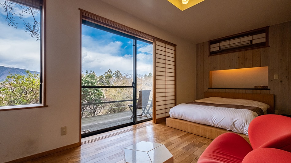 [Kamar pribadi terpisah dengan pemandian terbuka] "Kamar Jepang dan Barat" dengan pemandangan panorama Sotowayama 35 meter persegi