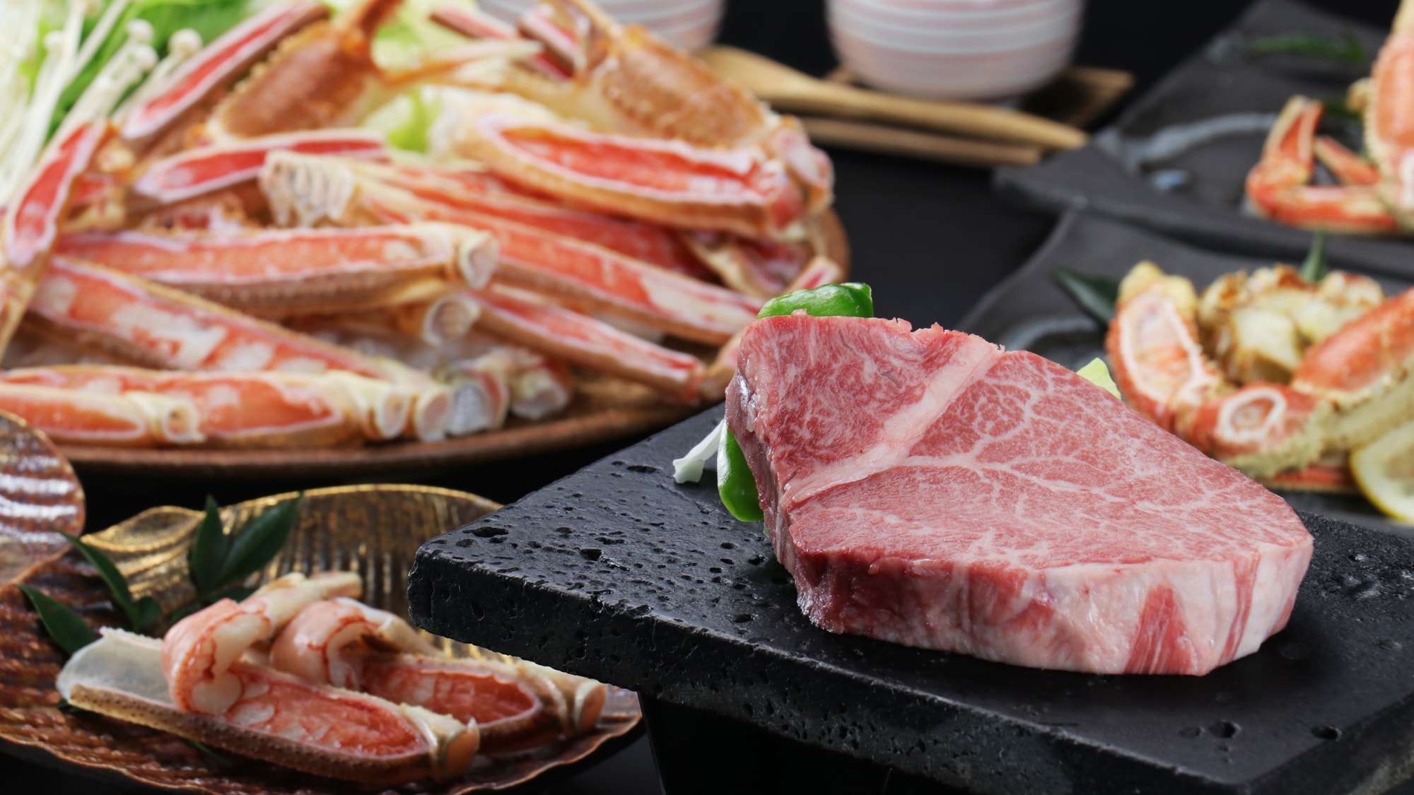 [Standard crab + Japanese black beef fillet steak] The dream team Kannabe edition begins