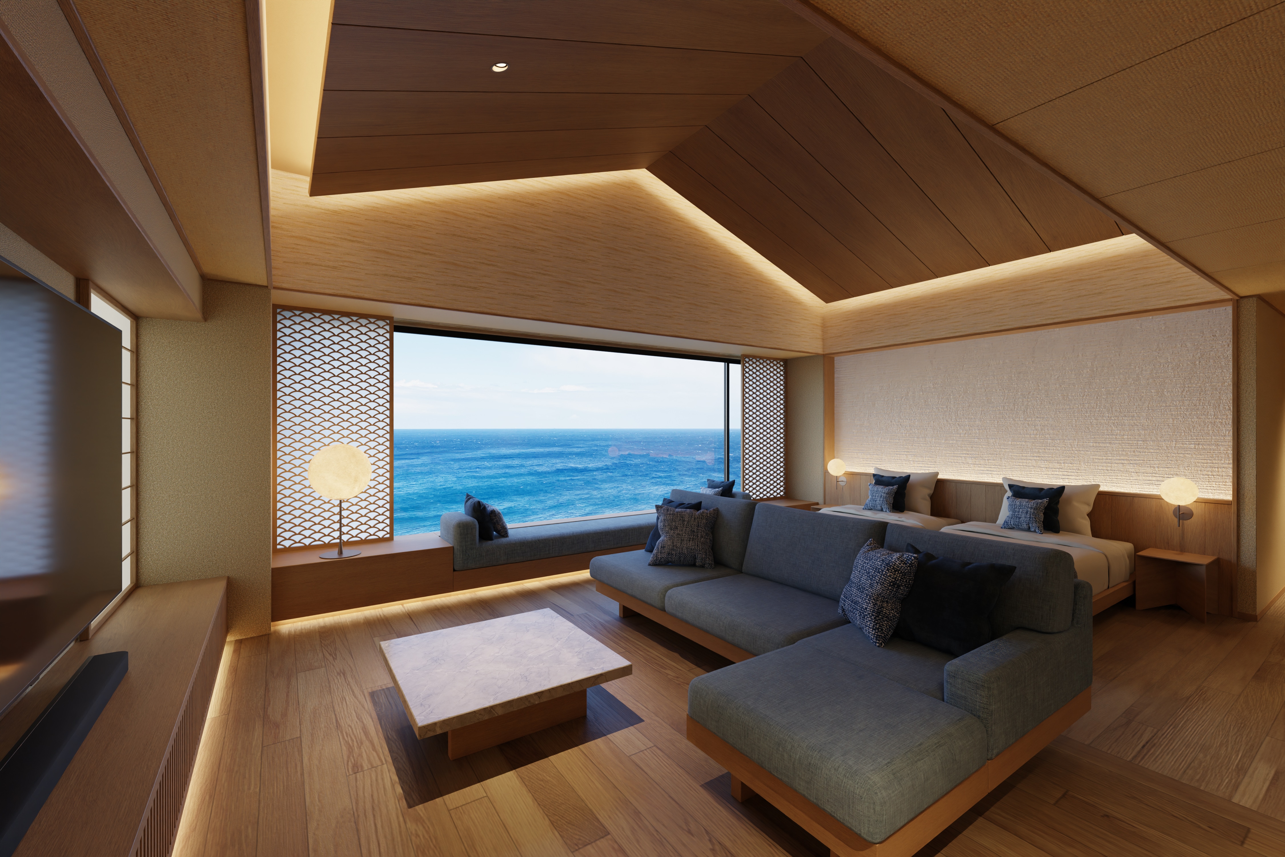 Top floor suite living room (completed image)