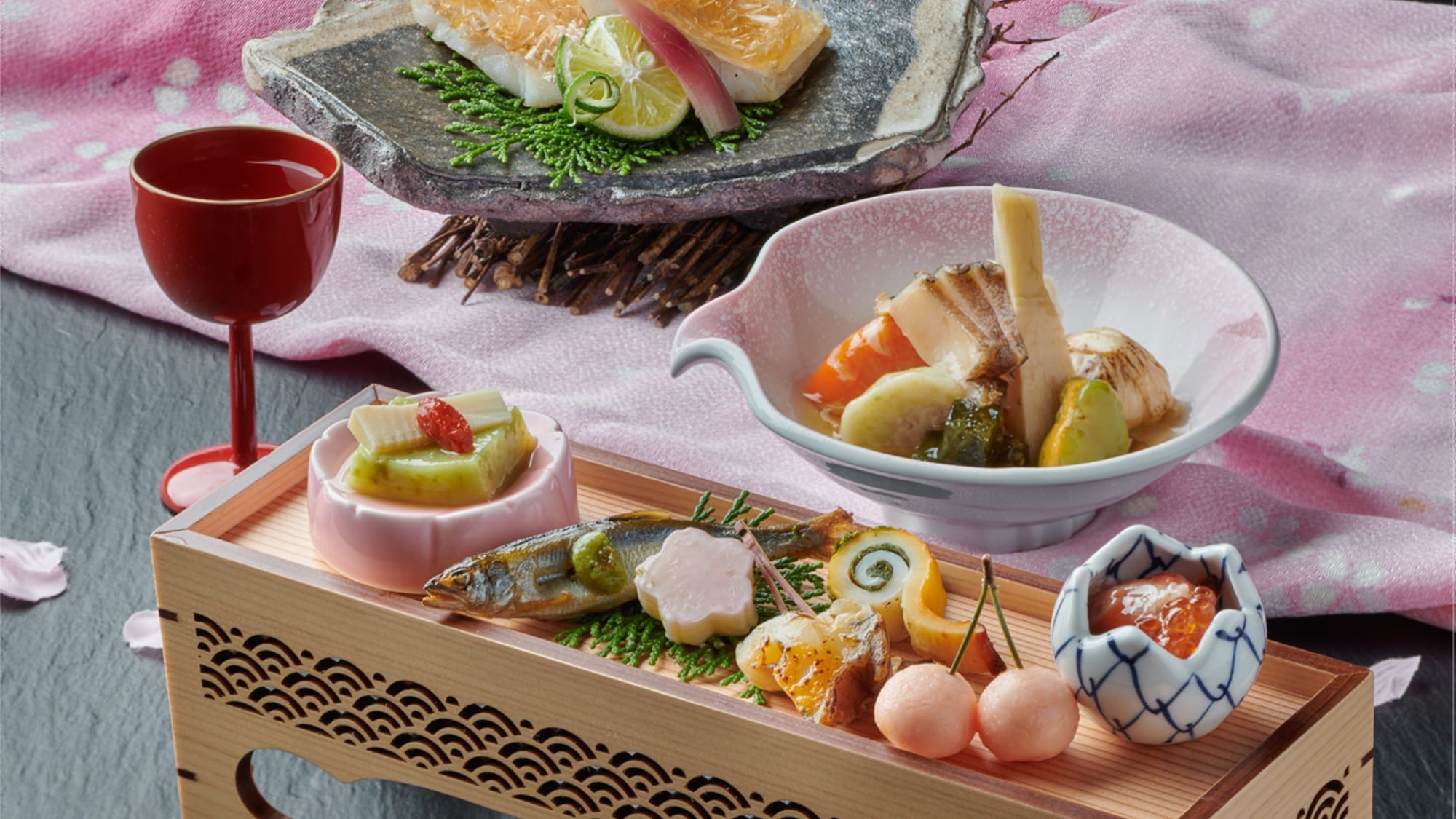 Dinner: Basic Spring Kaiseki at Bettei "Miyu"
