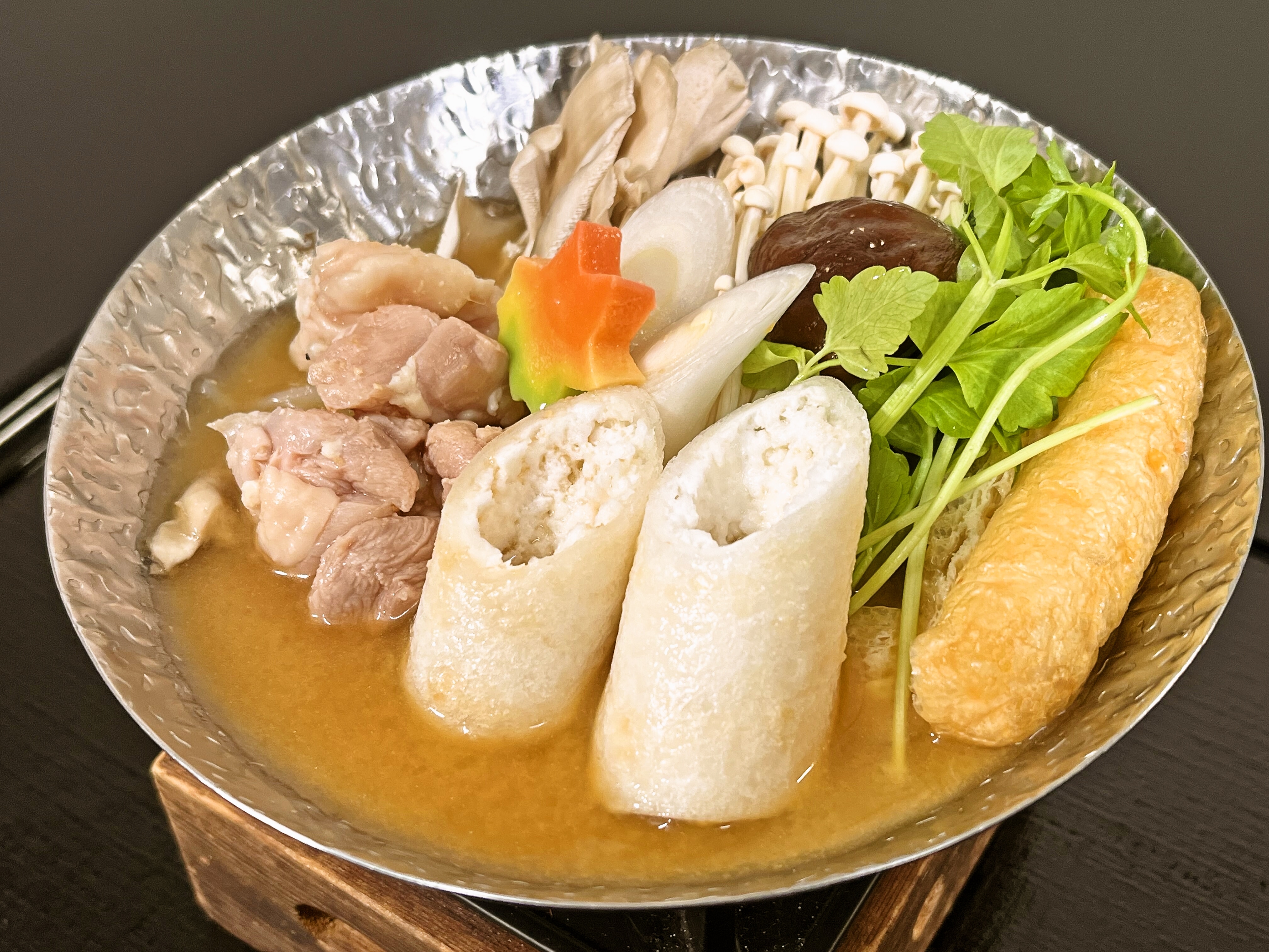 Hinai chicken kiritanpo miso hotpot