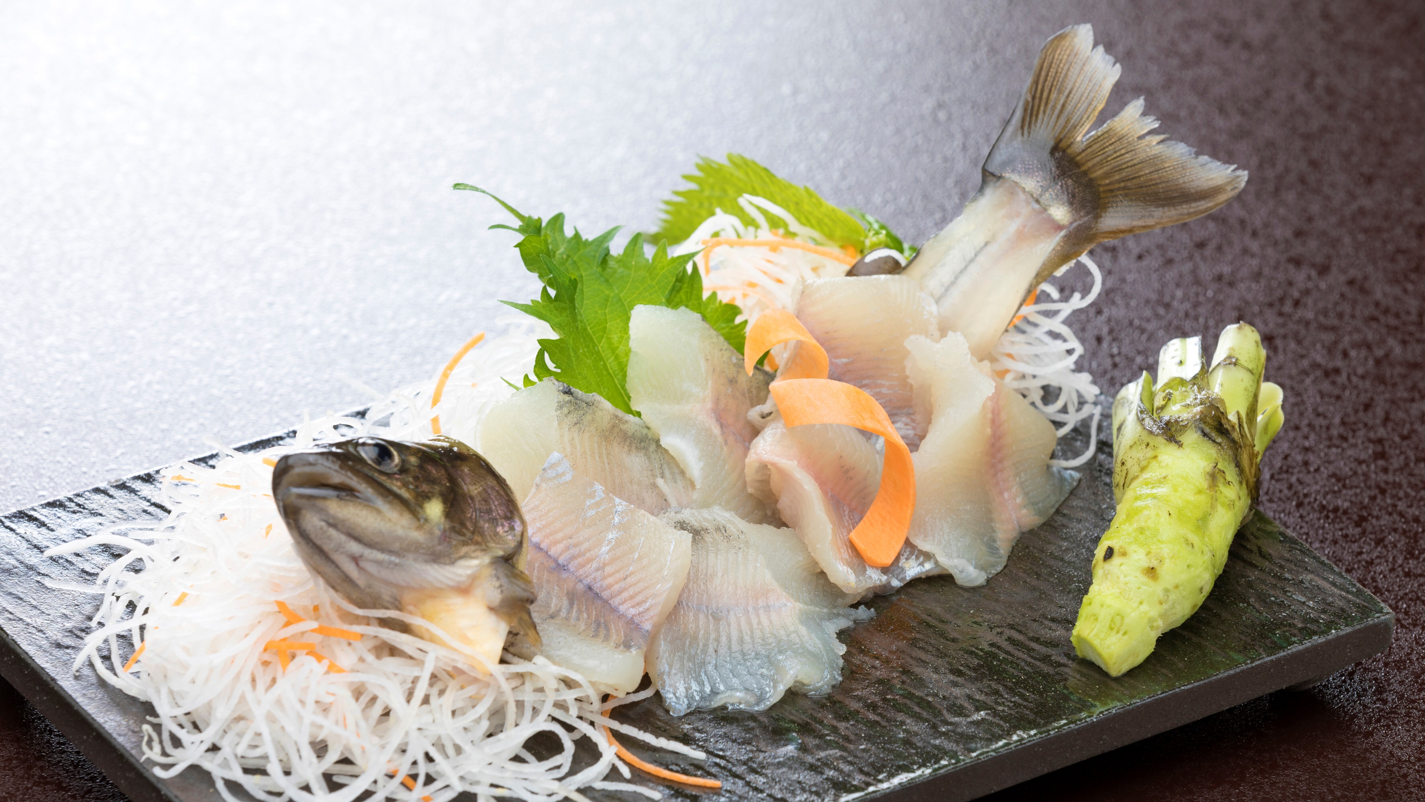 Whole trout sashimi