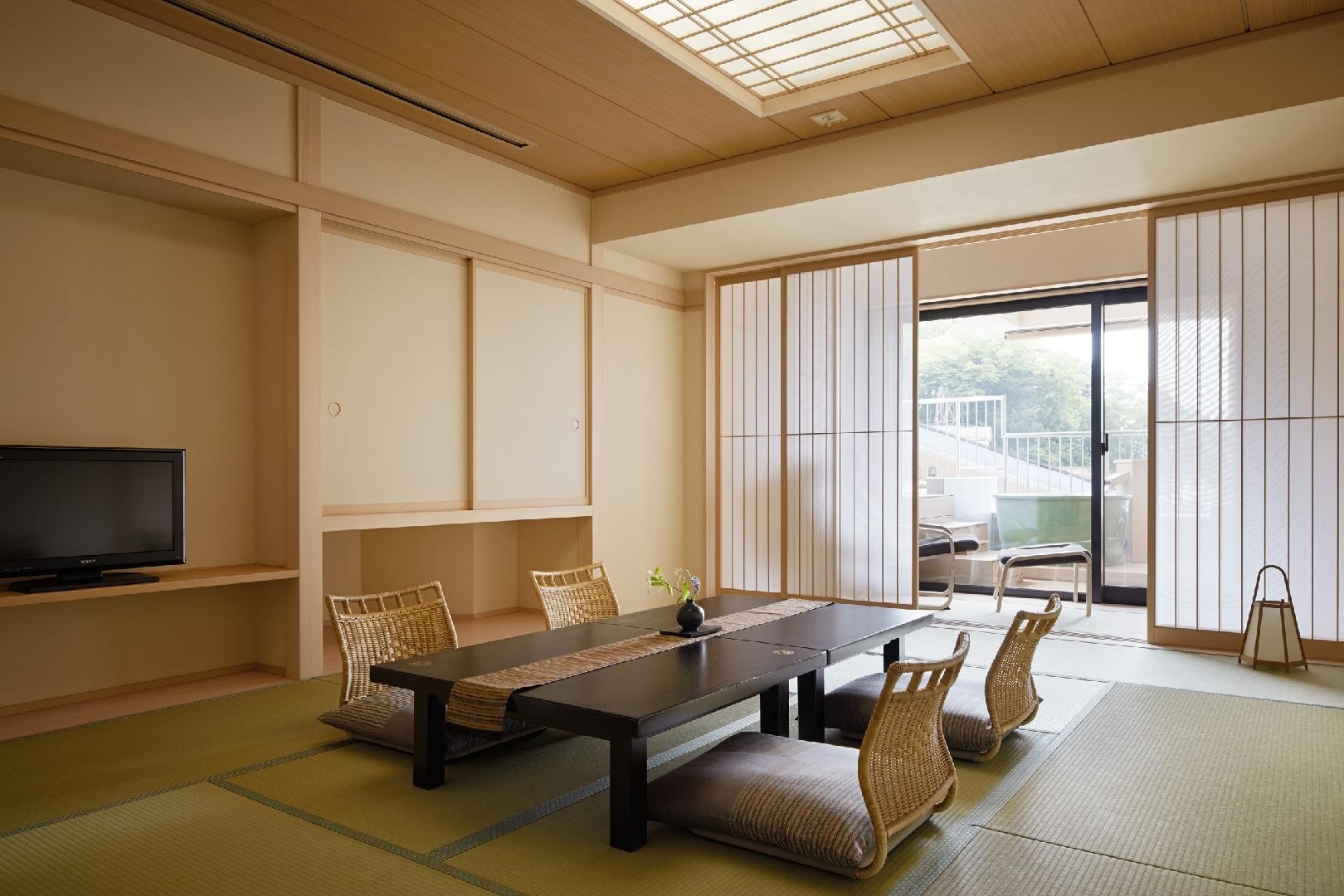 [溫泉◆帶露天浴池的客房] 12張榻榻米的日式房間，可以俯瞰富士山