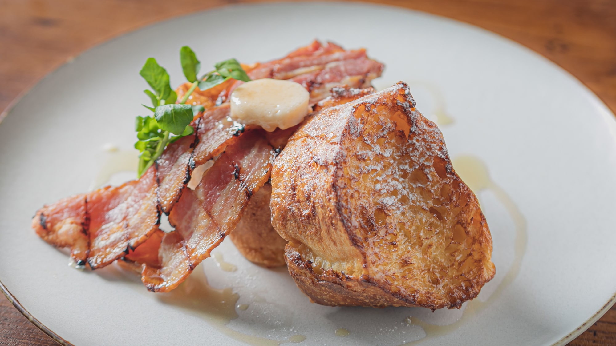 Breakfast main menu: Specially made "French toast" that is steam-grilled to perfection