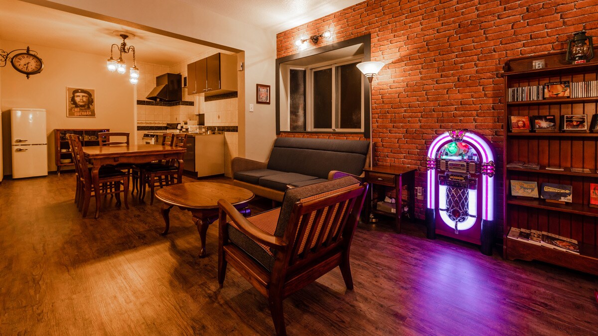Living and dining room on the second floor