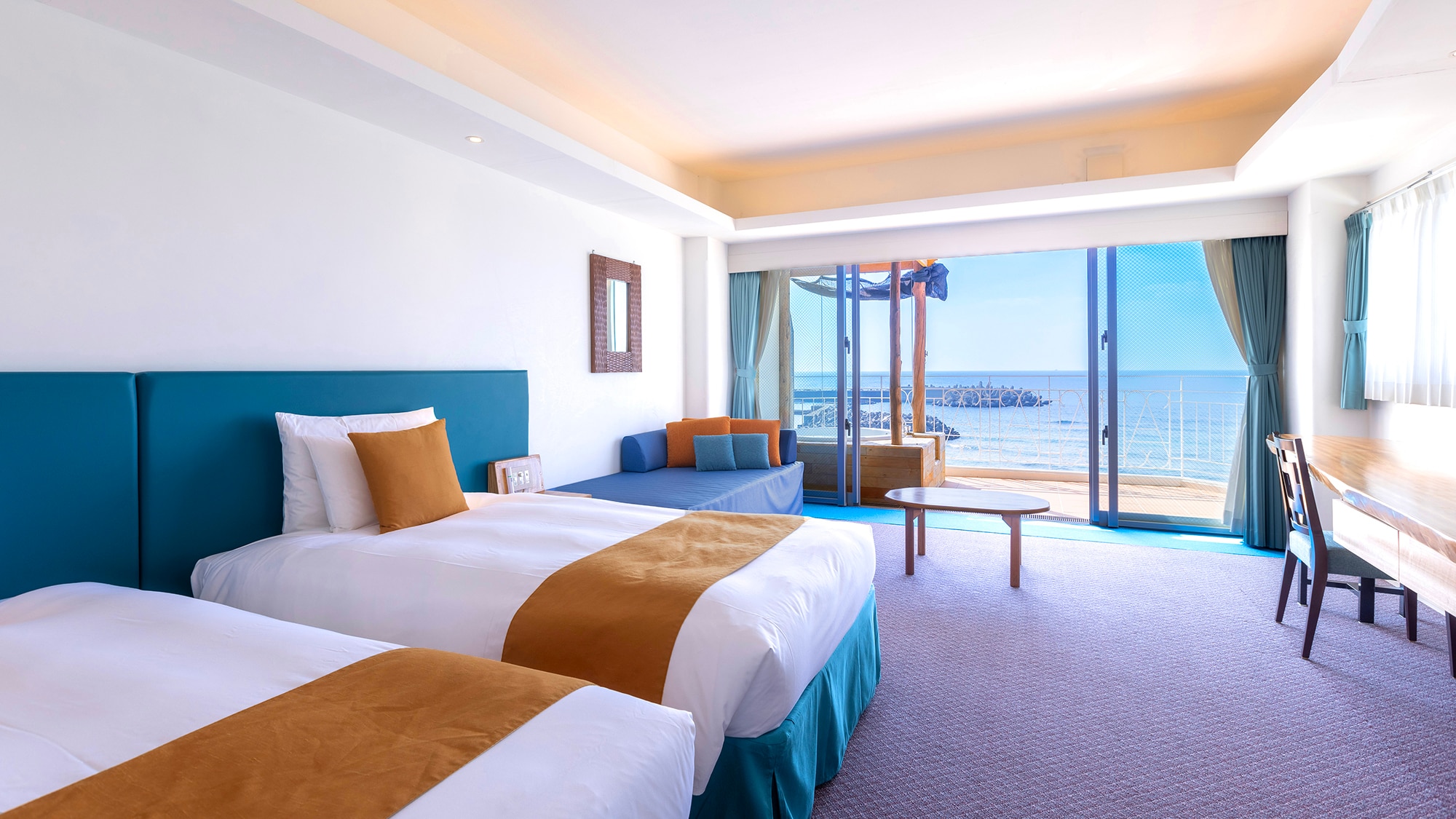 ■Kamar Twin dengan Pemandangan Laut■Buka jendela dan rasakan semilir angin laut yang segar.