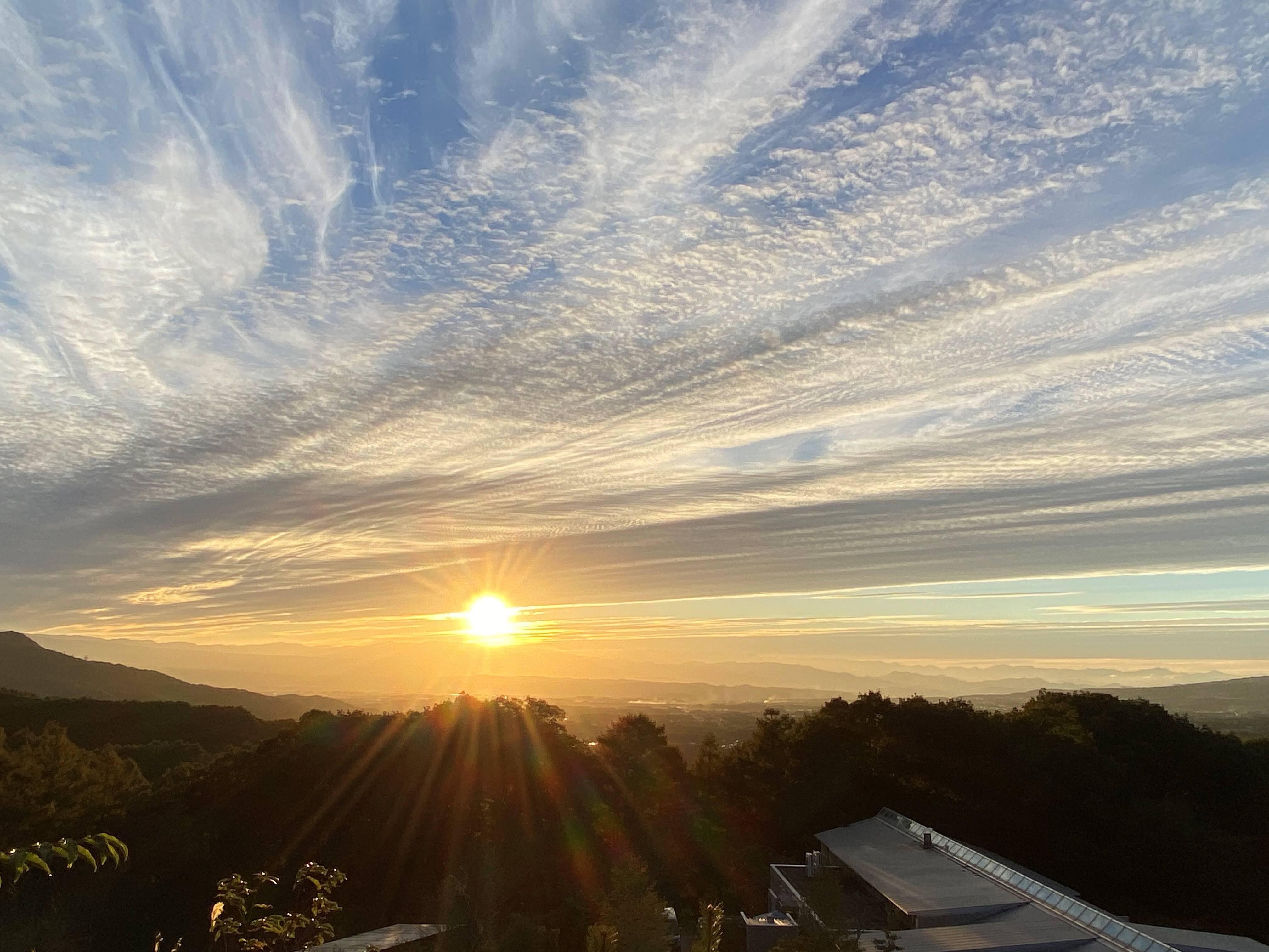 Sunset scene from the observation deck next to Karuizawa Tenku Hotel