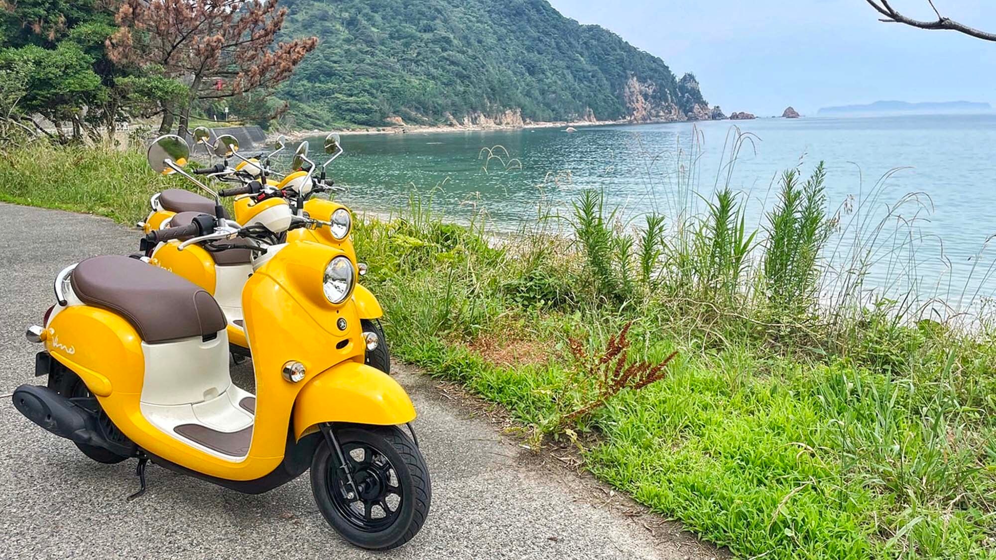 ・[Nori Tabi] 夏季橙色的租賃輕便摩托車服務，非常適合快速的城市觀光。