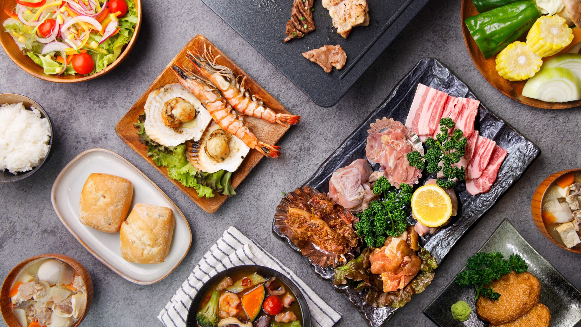 Hot spring inn glamping dinner