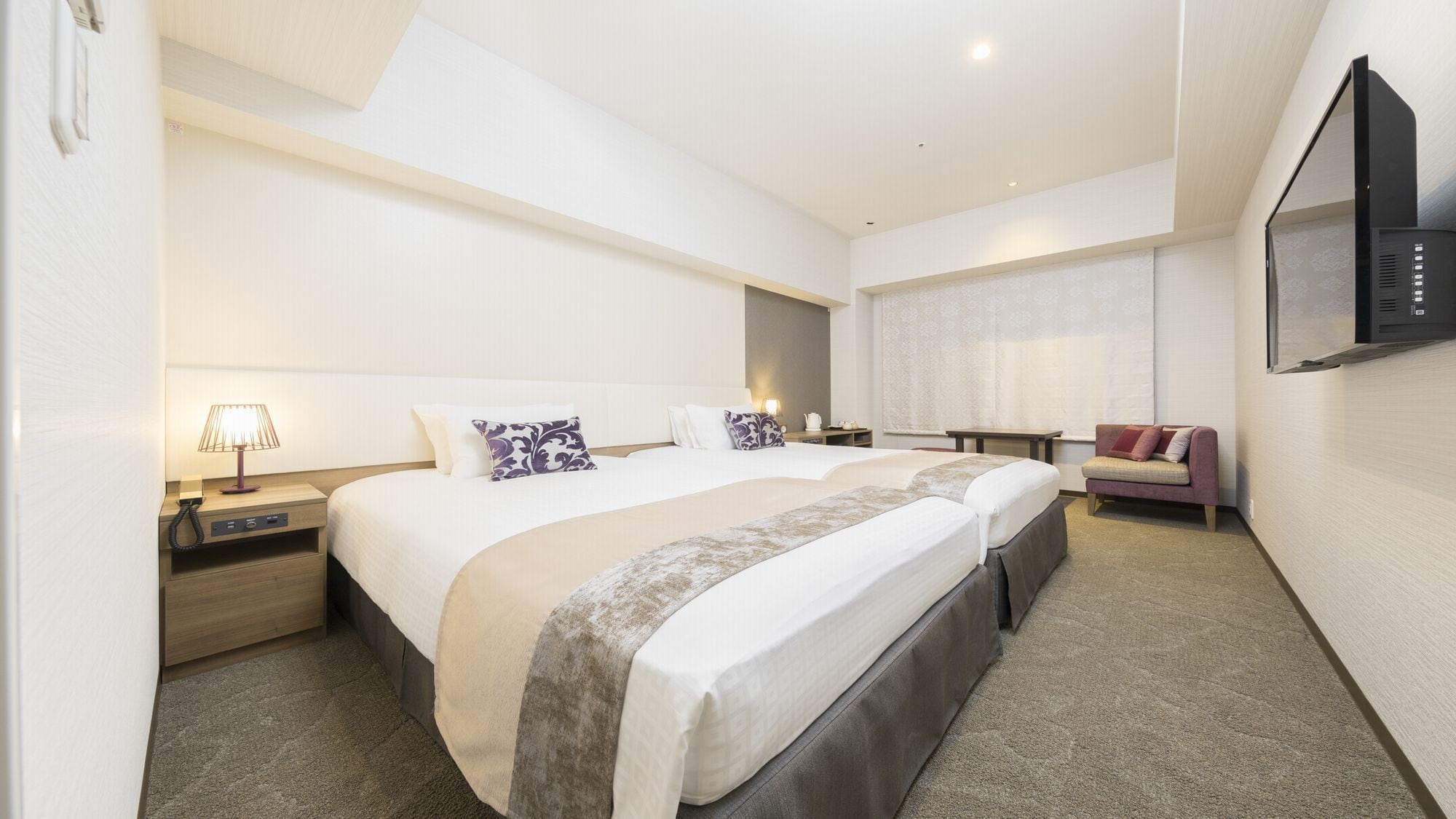 [Twin room] Fully equipped with microwave oven, humidified air purifier, and internet (LAN & amp; Wi-Fi).