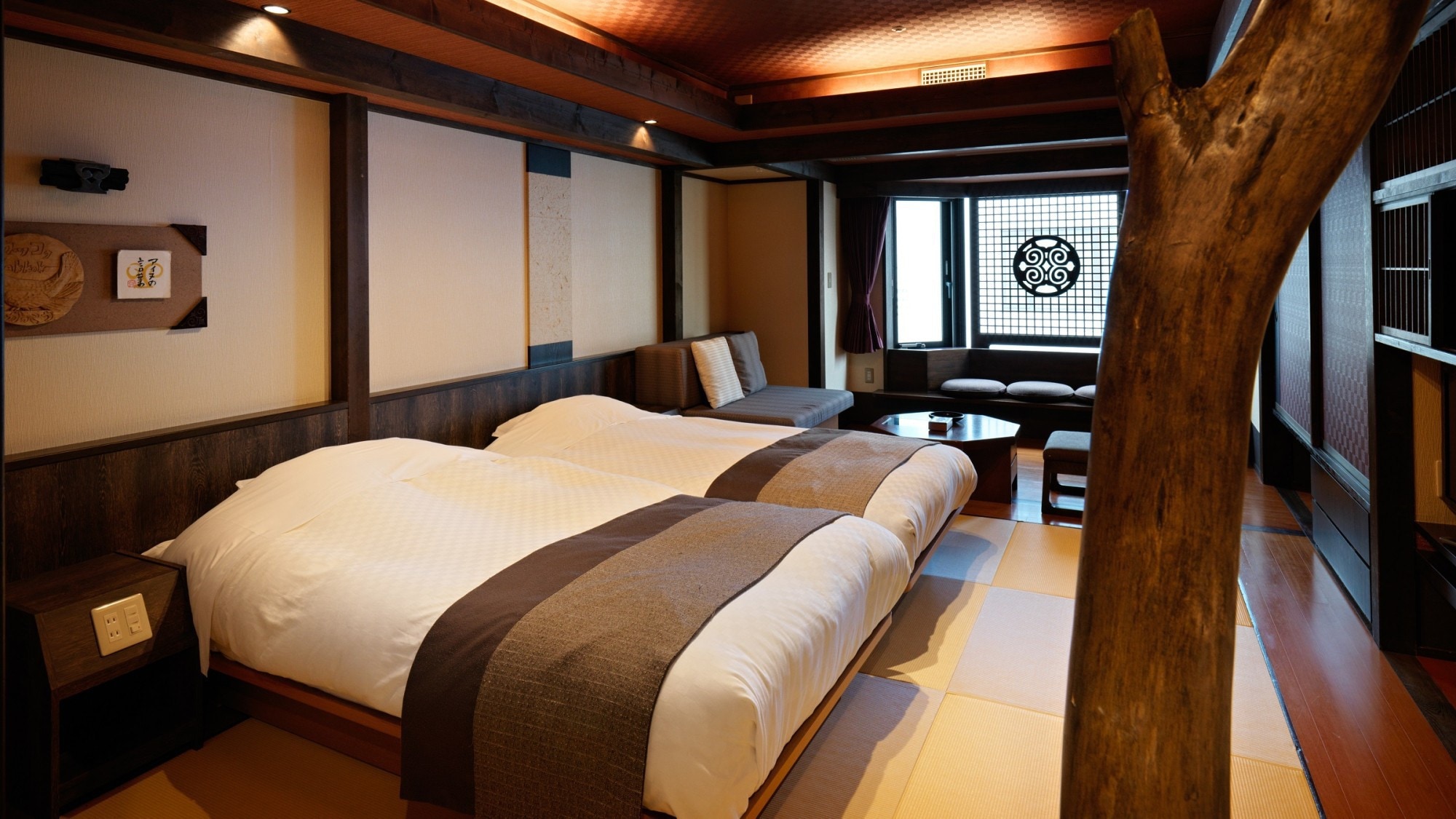 [Main building/Rera] Japanese-style twin room/Japanese-style twin room with a bed placed on the tatami area, with the atmosphere of a Japanese-style room *Image