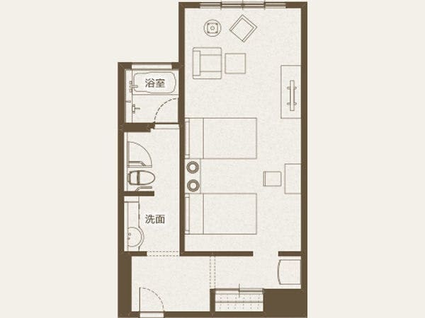 Standard Twin 52 sqm ｜ Barrier-free toilet room available