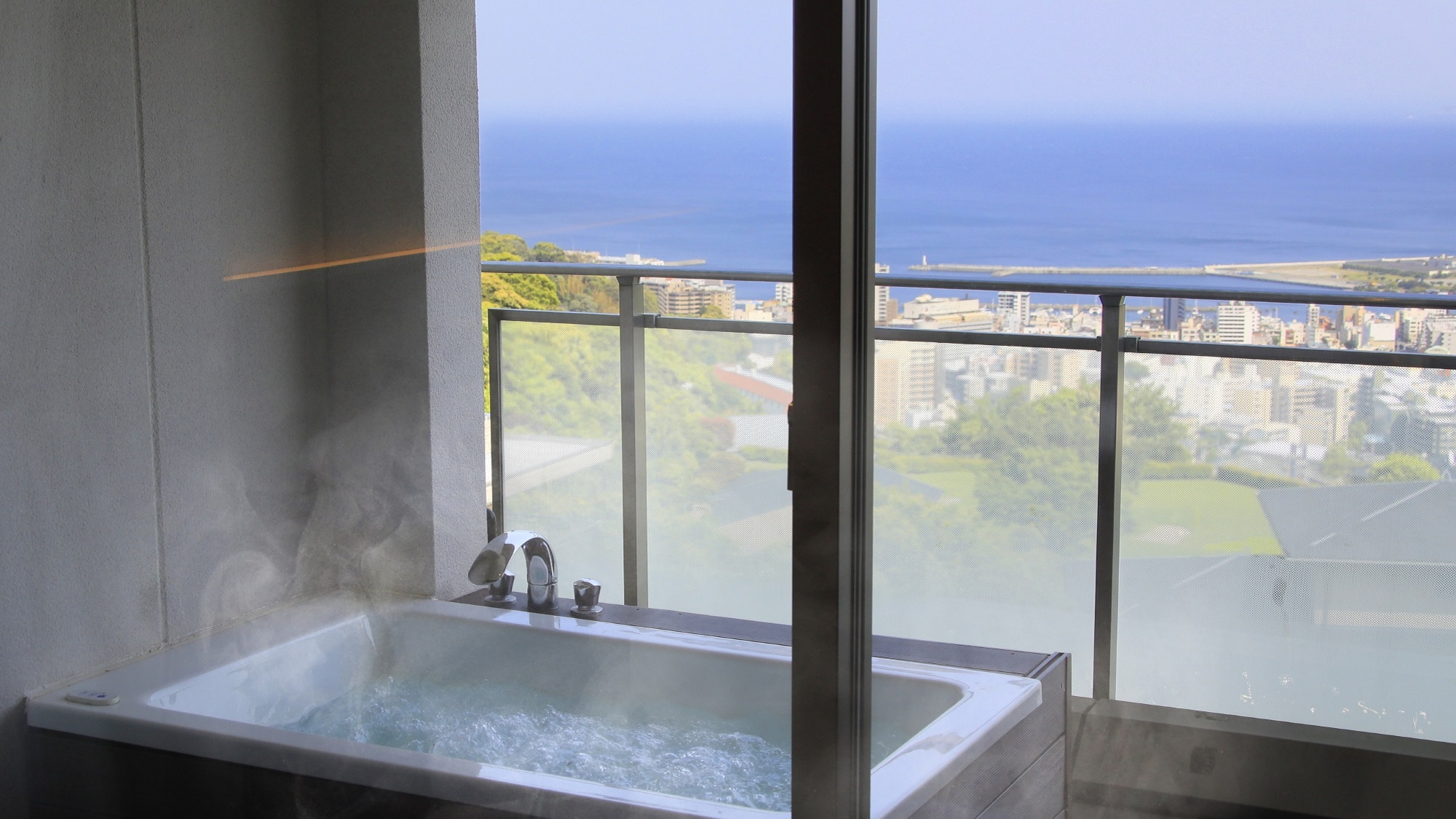 [New building] 4th floor Twin room with open-air bath/Ocean view/Non-smoking