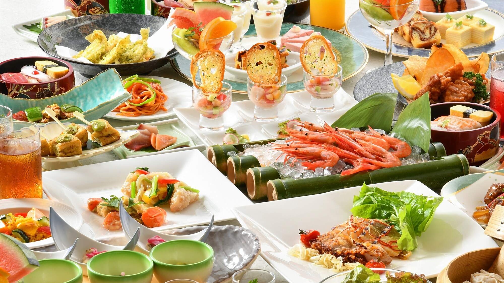 Japanese, Western and Chinese dinner buffet