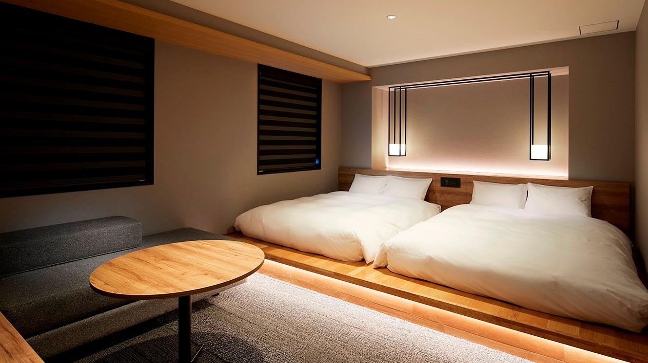 ◆ Deluxe Twin ◆ 37 ตร.ม. [ความกว้างเตียง 1500 cm & ครั้ง; 2, เตียงโซฟา 90 cm & ครั้ง; 1]