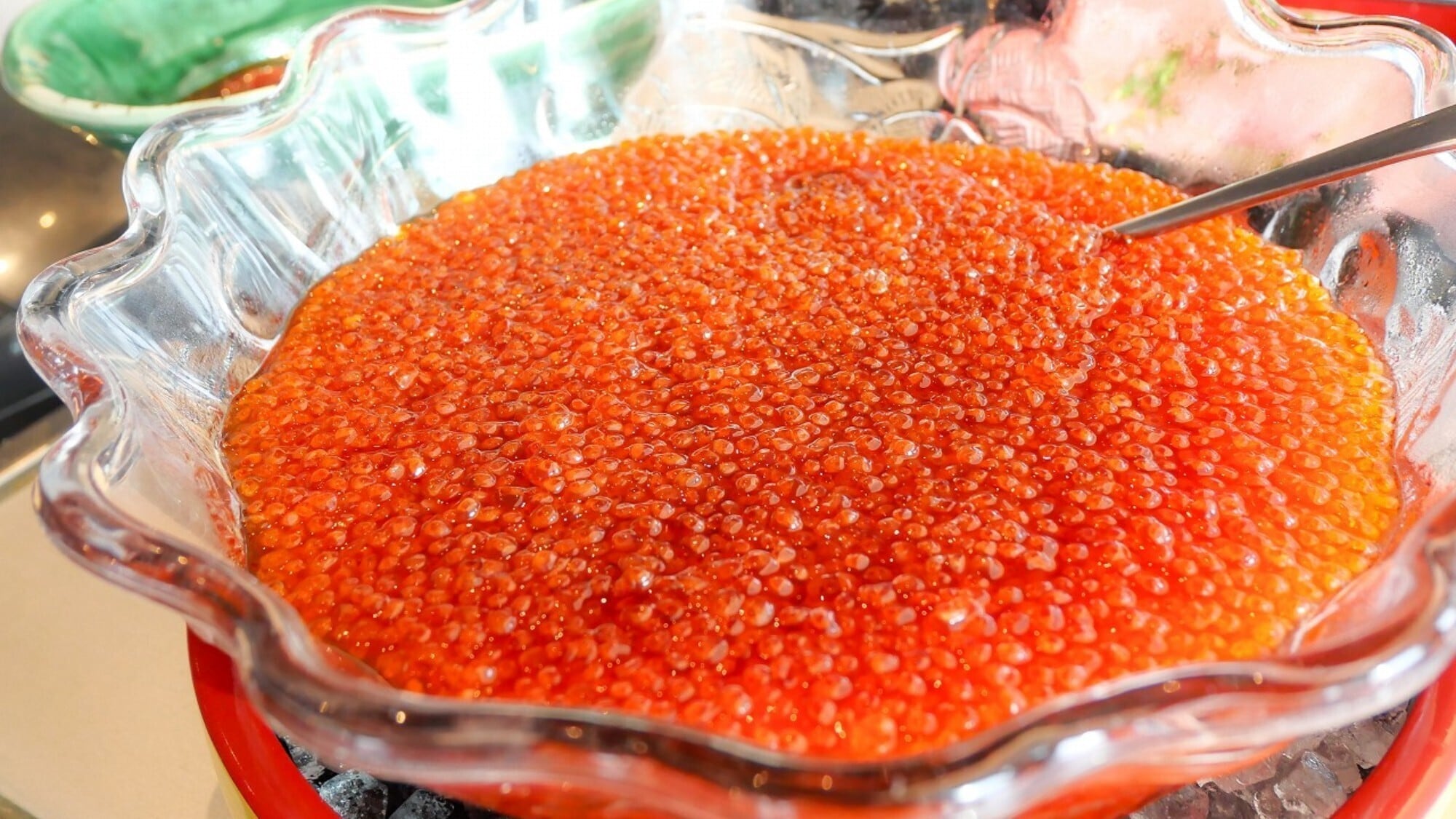 Image of breakfast buffet at the 31st floor sky restaurant "Hareus" - salmon roe
