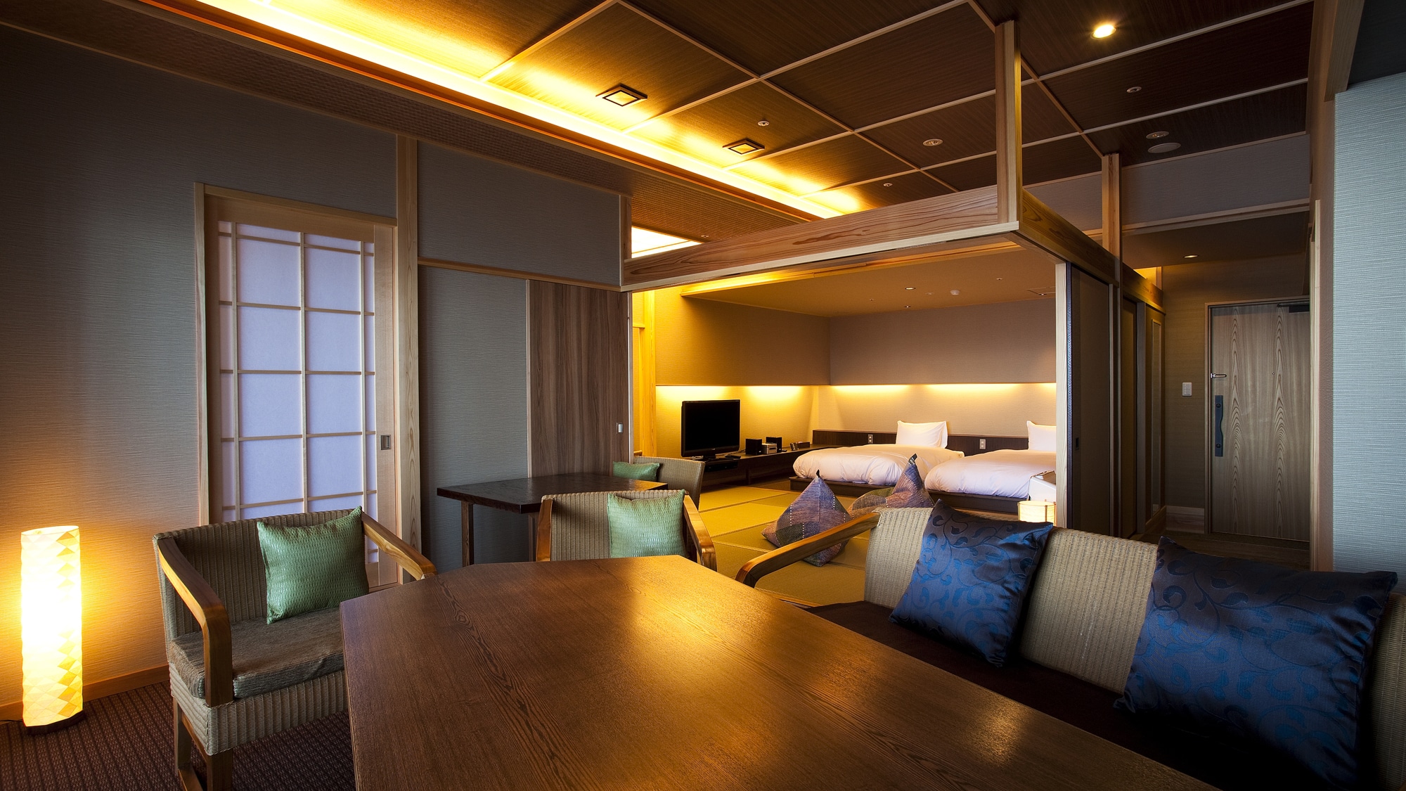 [ทุกห้องมีห้องอาบน้ำแบบเปิดโล่งส่วนตัว] Villa Paradise Sora no Niwa Type G ・ ร้านอาหารนั่งเล่น (ตัวอย่าง)