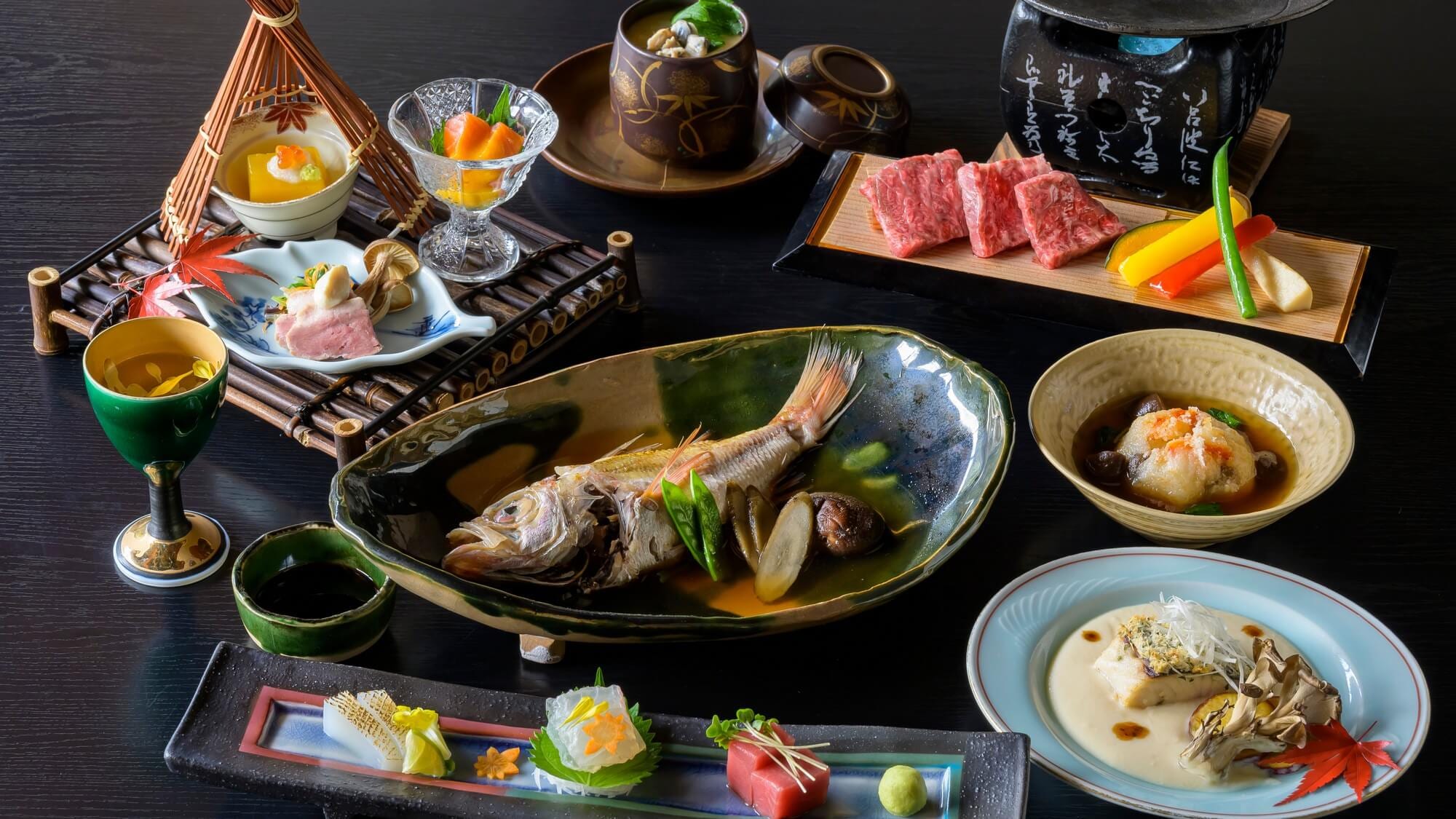 【秋季基本季節懷石料理套餐】在大橋標準旅館盡享山陰季節美味