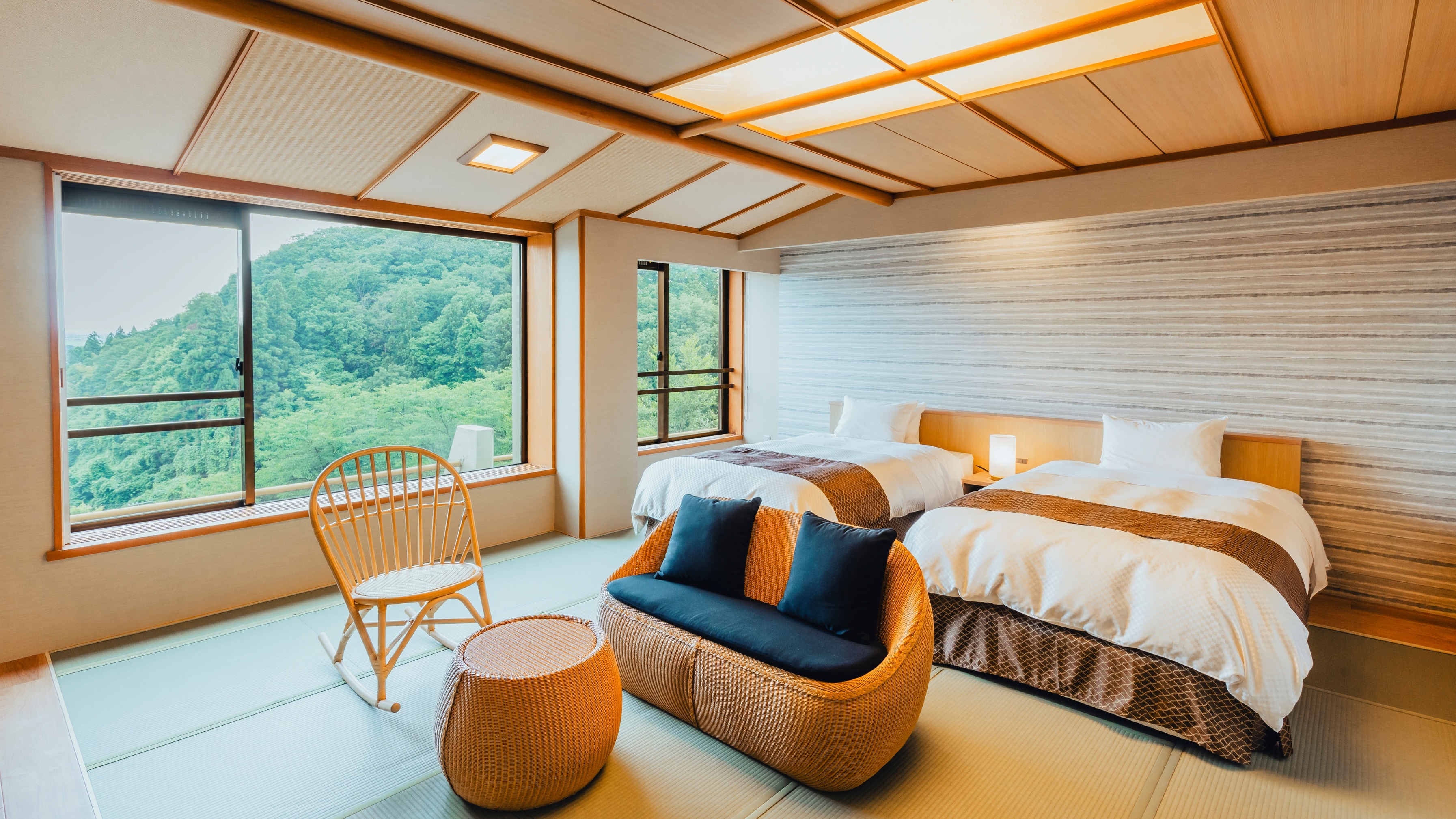 [Phòng kiểu Nhật có giường đôi (giường phụ) 12,5 chiếu tatami]