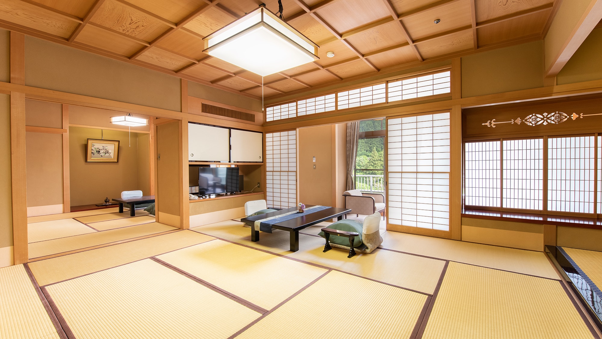 [ห้องพิเศษจำกัดเพียง 1 ห้อง 12.5 เสื่อทาทามิ + 7 เสื่อทาทามิ] ห้องพัก 2 ห้องมองเห็นวิวเขื่อน Unazuki