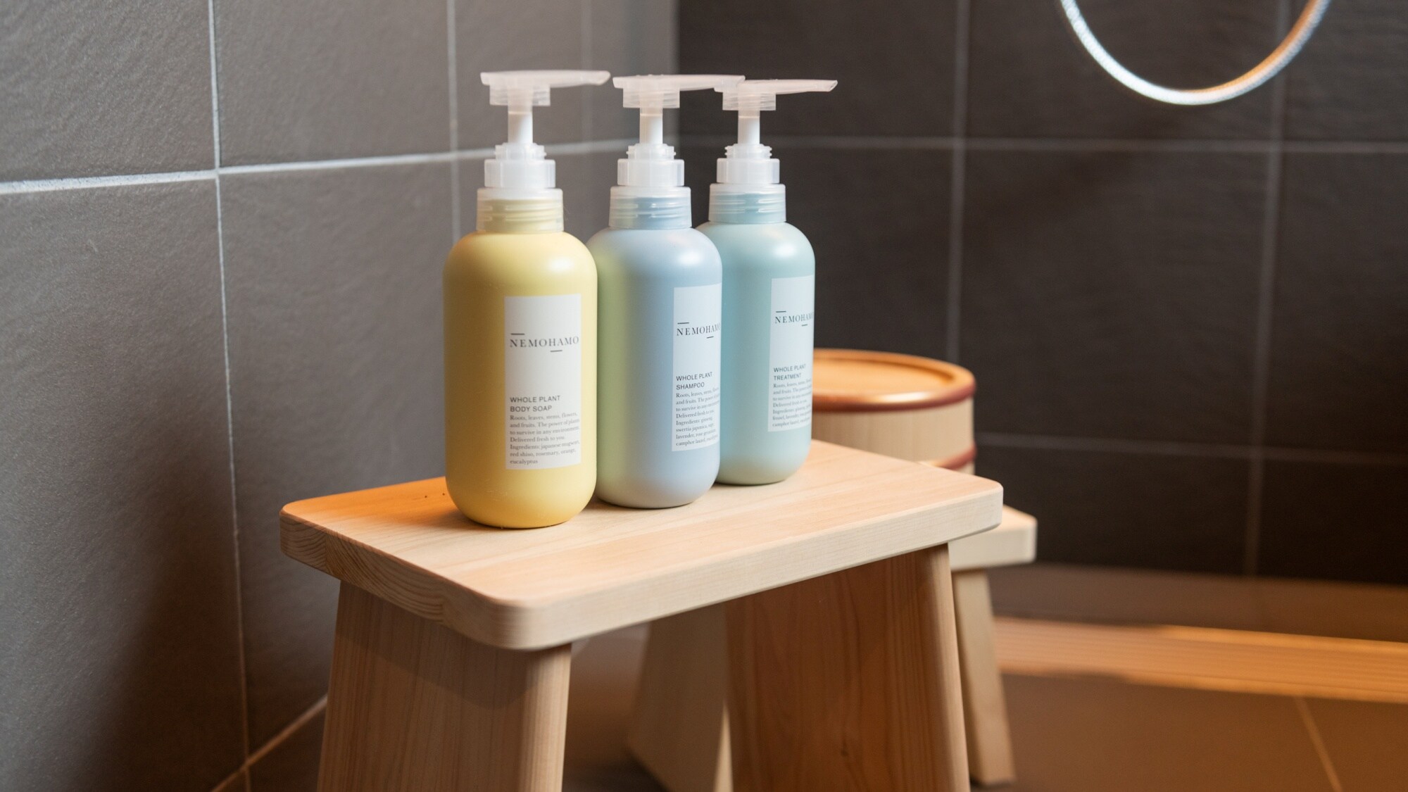 [Amenities] We use organic cosmetics from Kyoto called "NEMOHAMO".