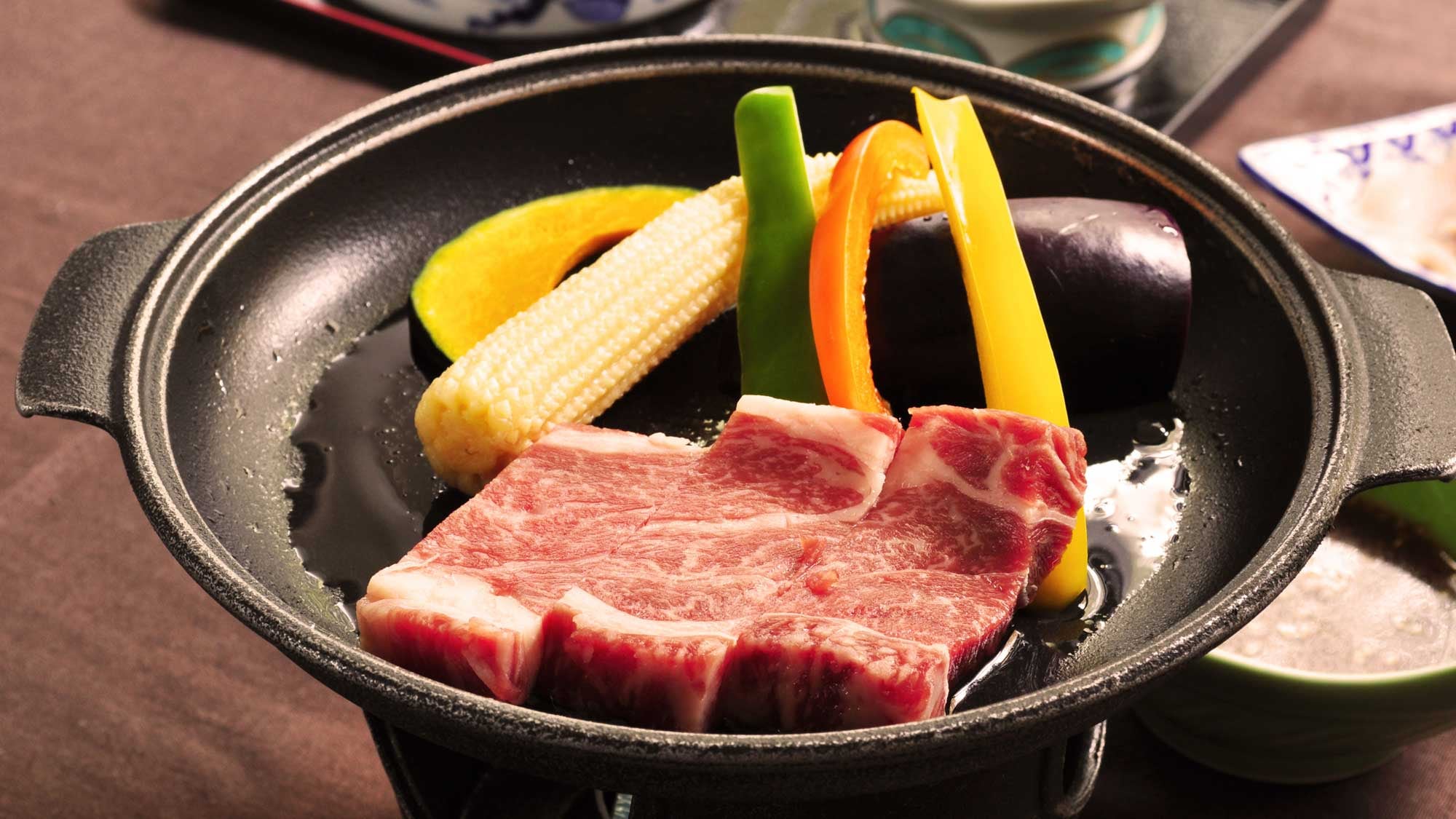 [Dinner example] Iwate shorthorn beef teppanyaki