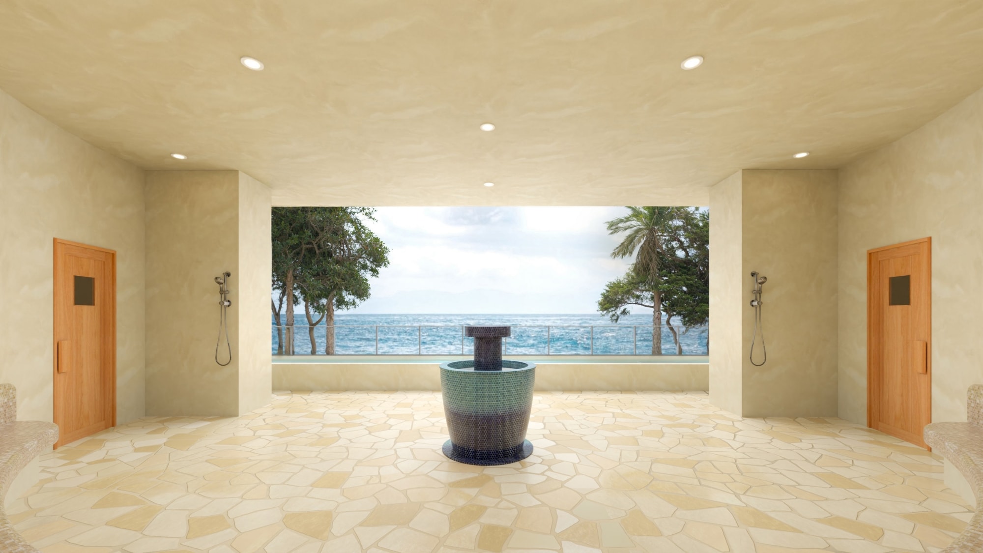 * [Relaxing space] Relax your mind and body in an open space overlooking the sea.