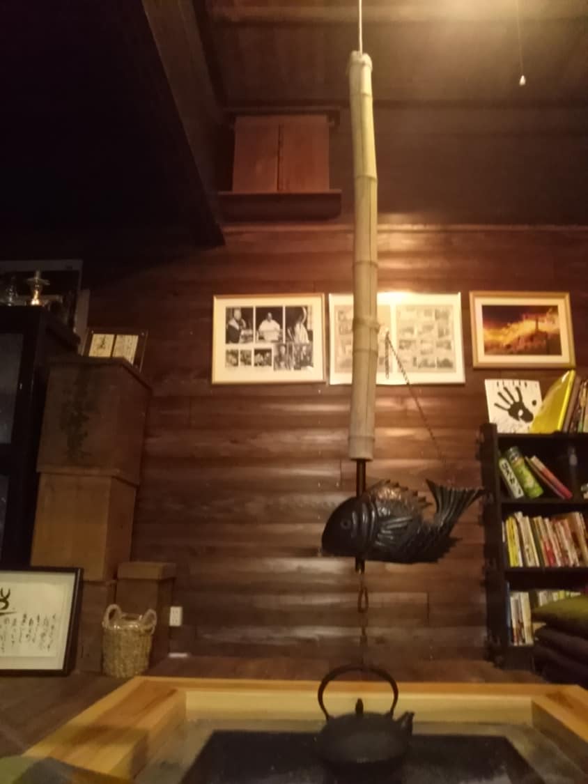 Inside the building.