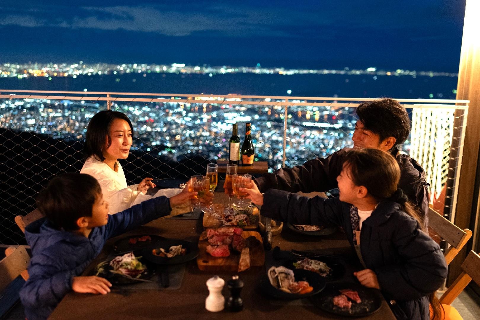 Terrace Meal Family Night View