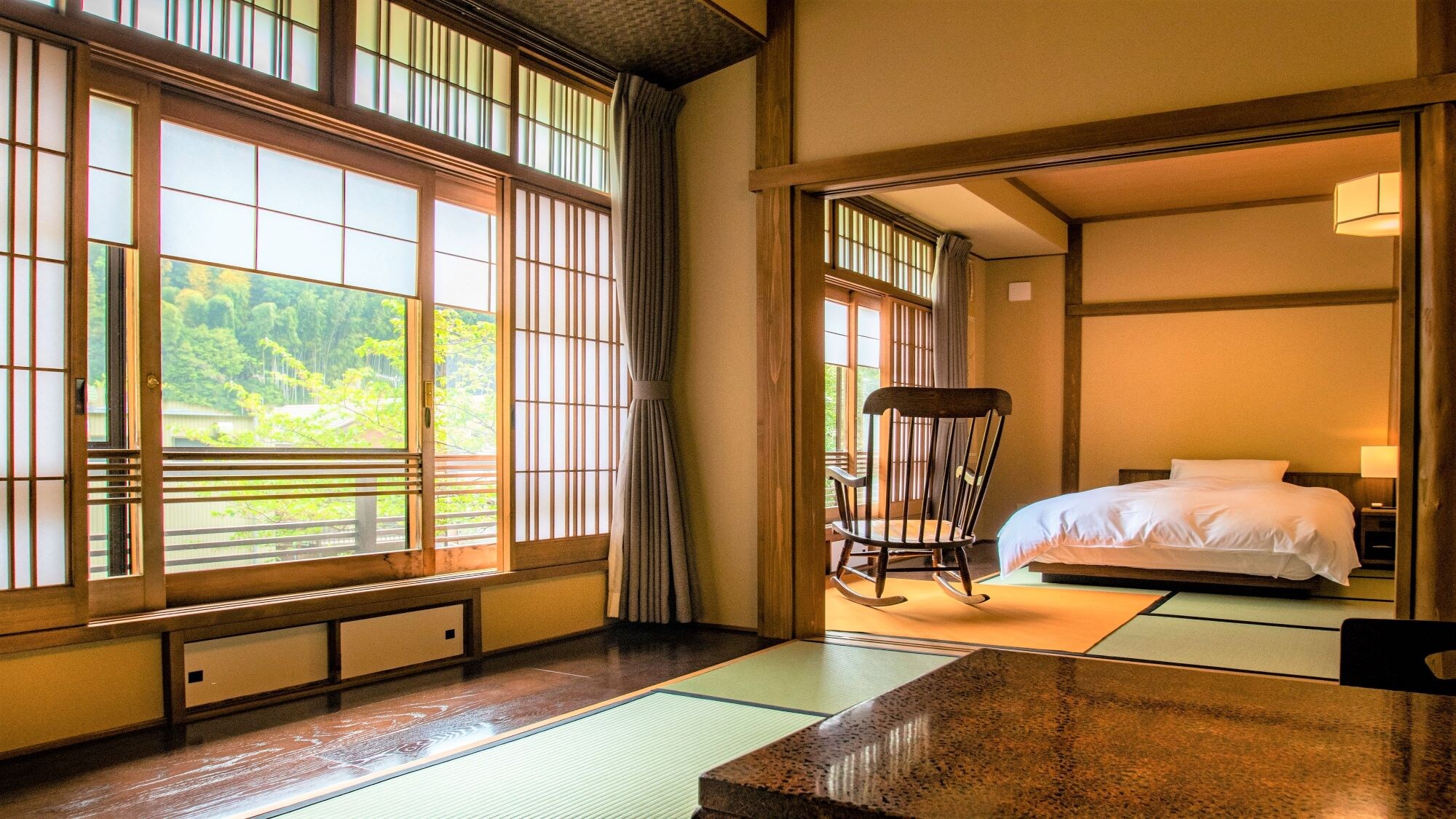 2nd floor [with natural hot spring cypress bath] Annex Rakumisou, 2 beds, Kazemachigusa