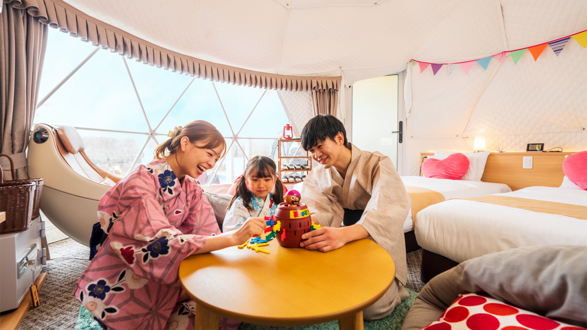 [Glamping Olive Terrace] มีเครื่องเล่นมากมายในเต็นท์! คุณสามารถใช้เวลาโดยไม่เบื่อ♪