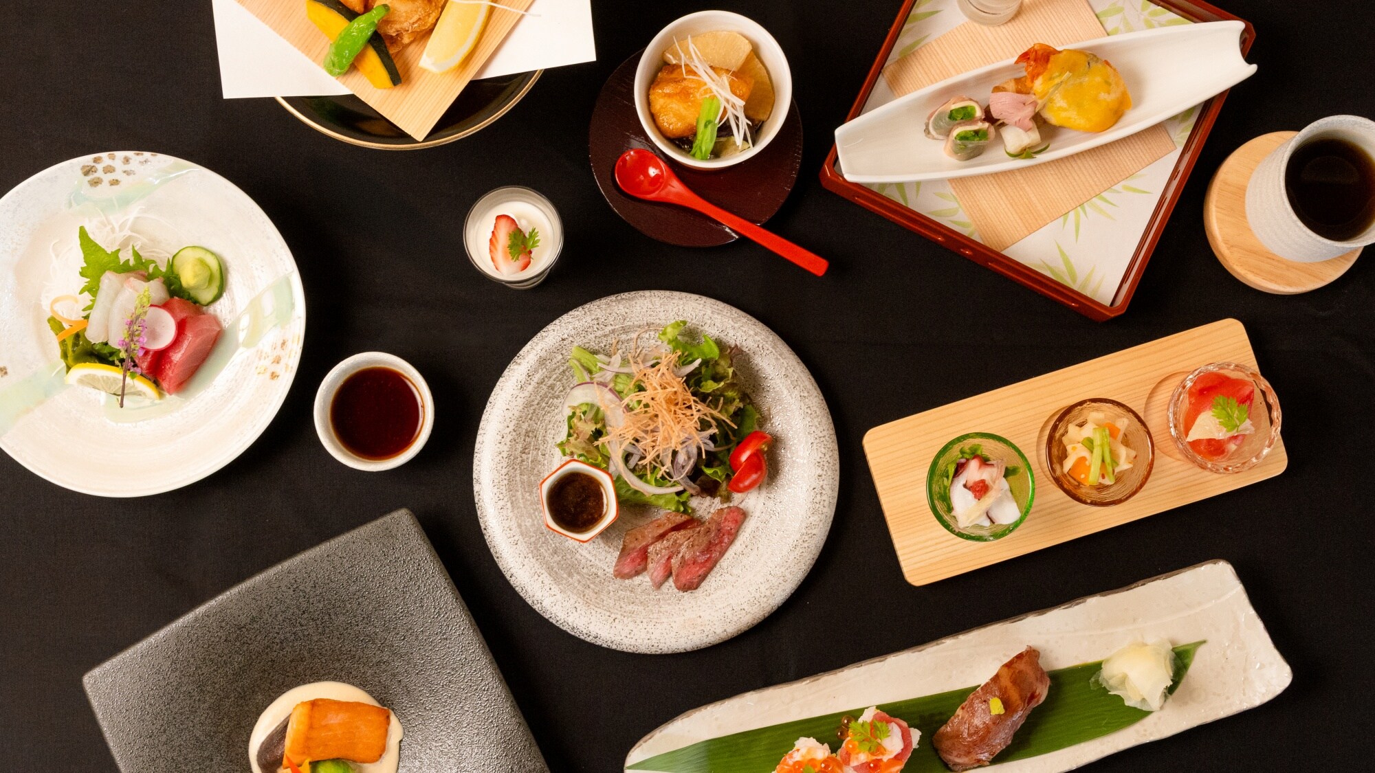 [Dinner] Enjoy dishes that evoke the four seasons: the cheerfulness of spring, the brilliance of summer, the elegance of autumn, and the serenity of winter. *Image
