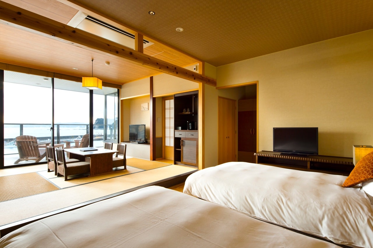 [Bettei] Kamar bergaya Jepang-Barat dengan bak mandi semi-terbuka dan teras (tempat tidur 5)