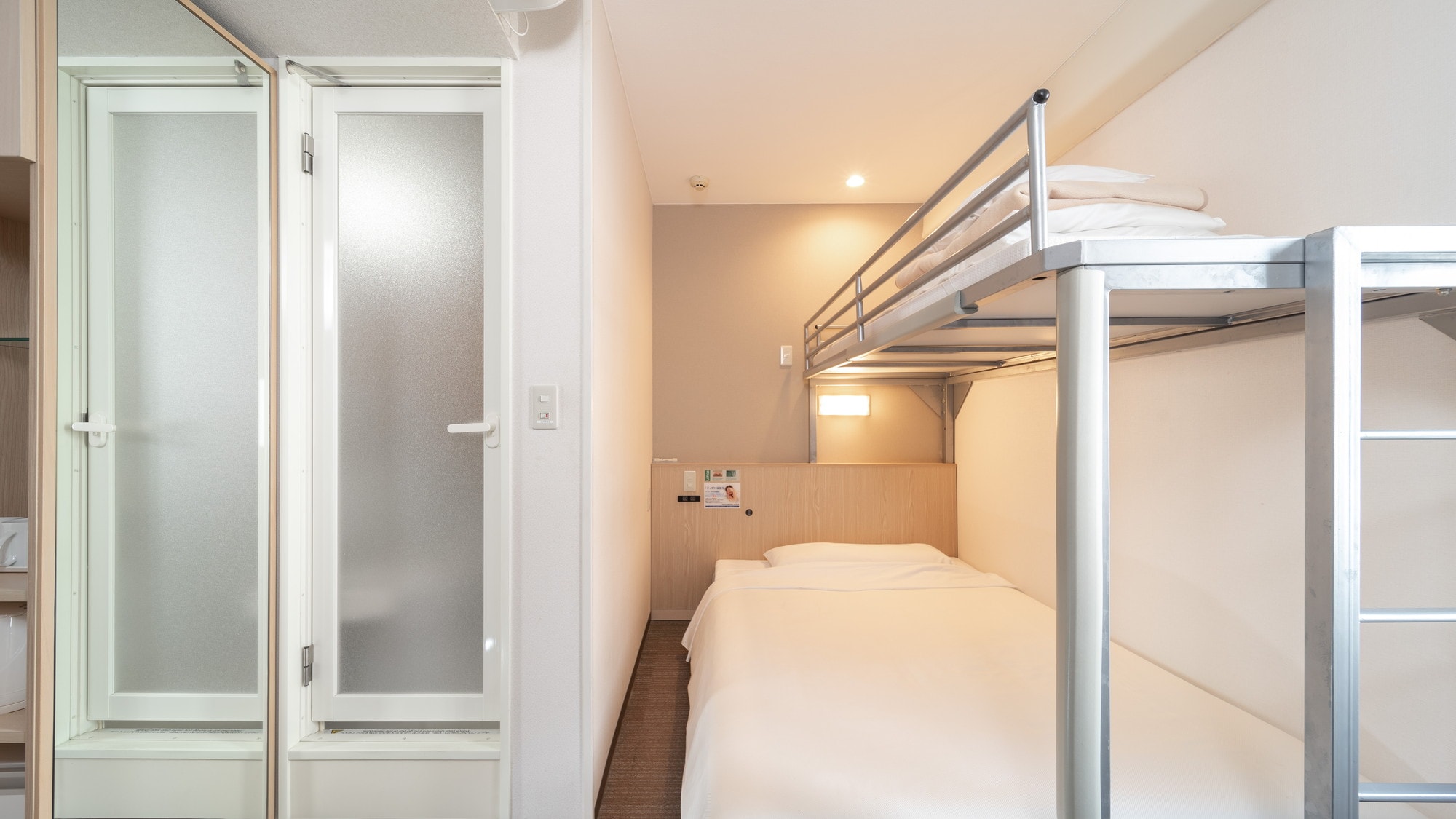 The loft area can also be used to store luggage.