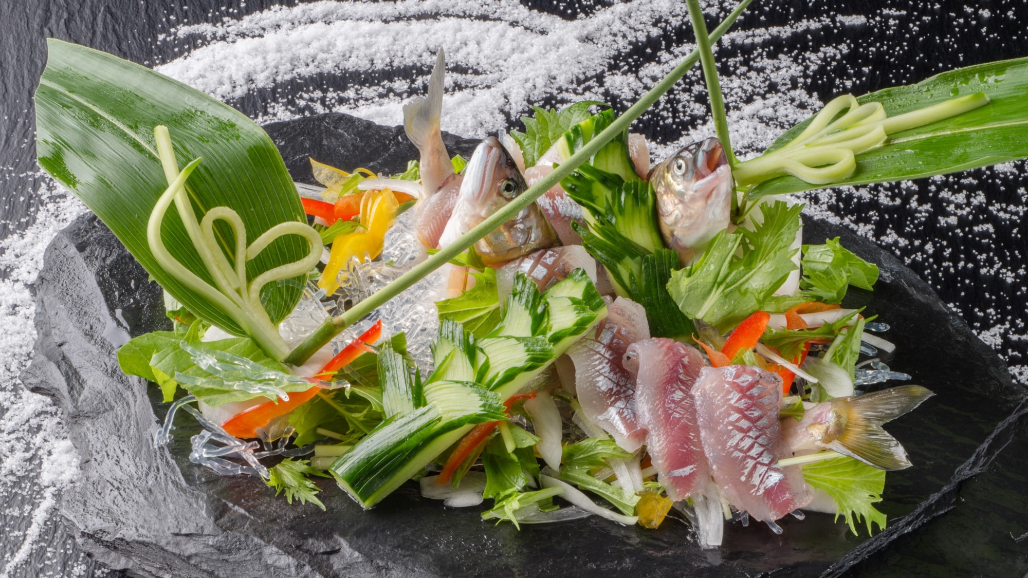 Whole sweetfish sashimi