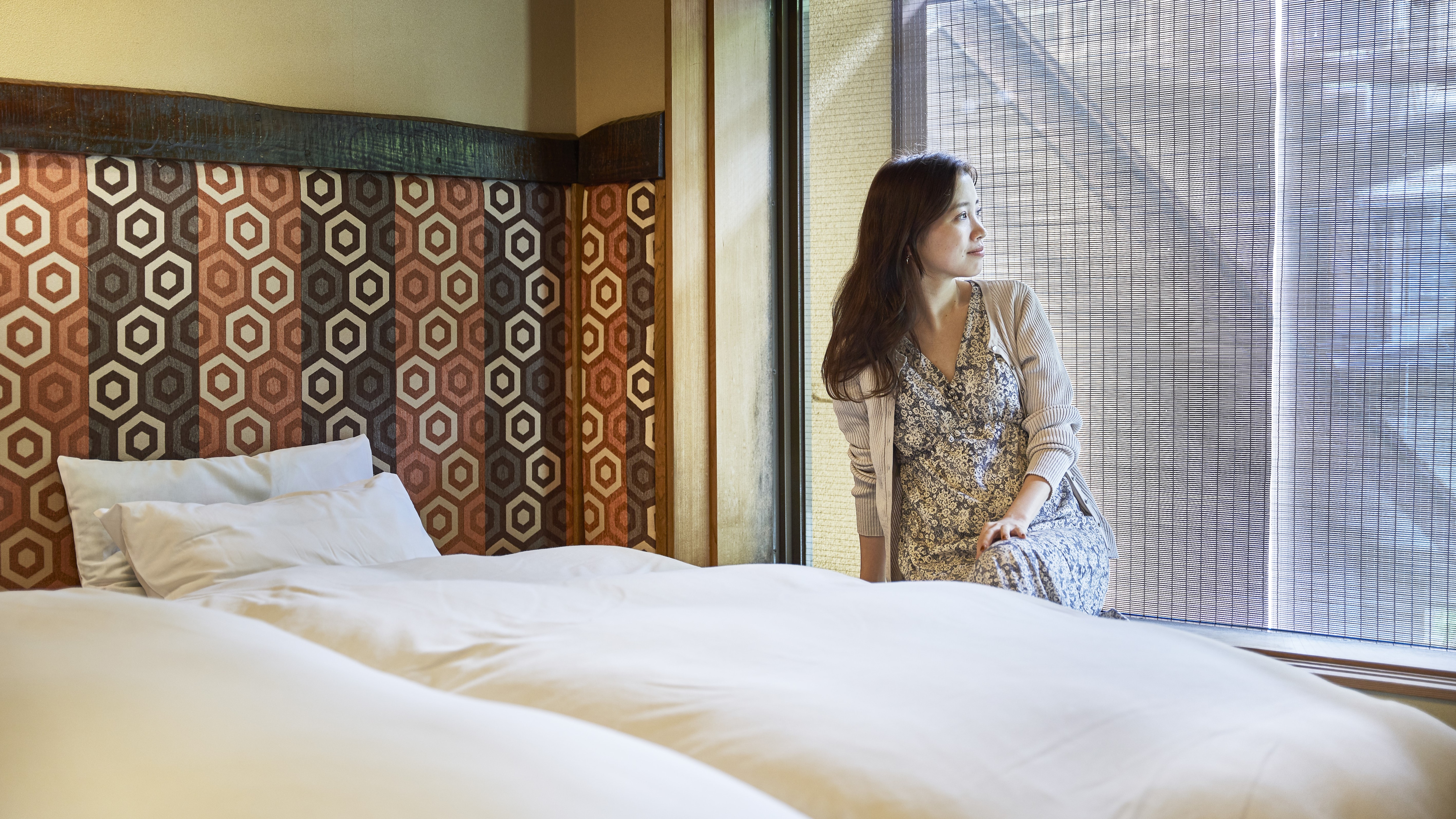 ・May 2023 Renewal "Sankirai" A room with twin beds and a private hot spring.