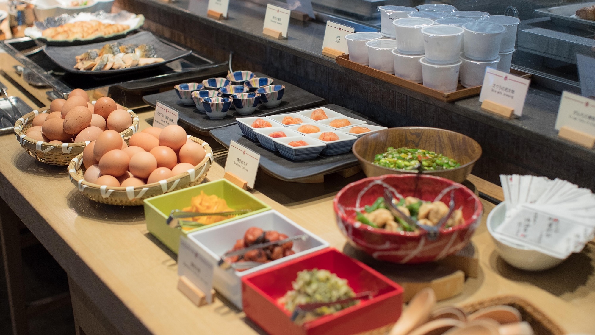"Akasaka Umaya Shinjuku" is a breakfast buffet where you can enjoy not only Japanese food but also international cuisine.