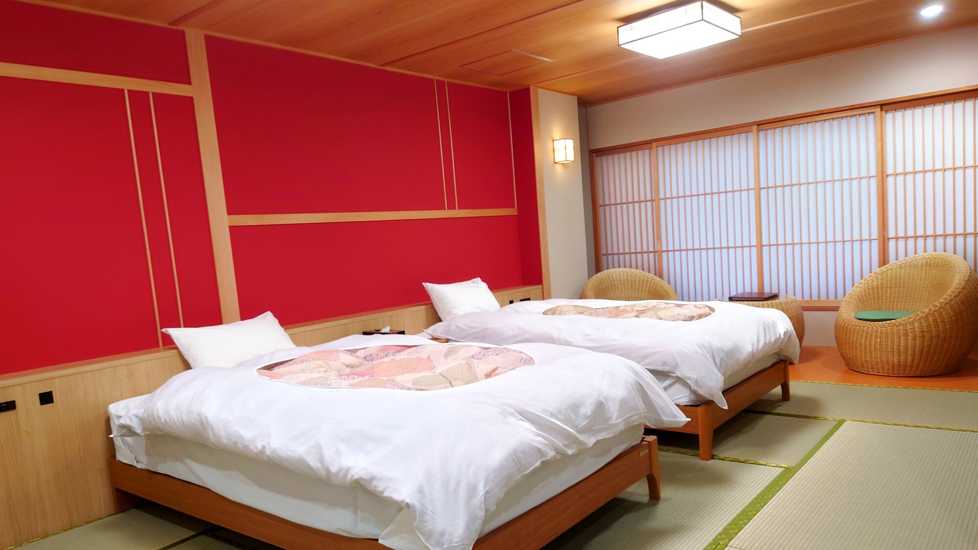 附設露天檜木浴池的客房 日式雙床房【Sumire】