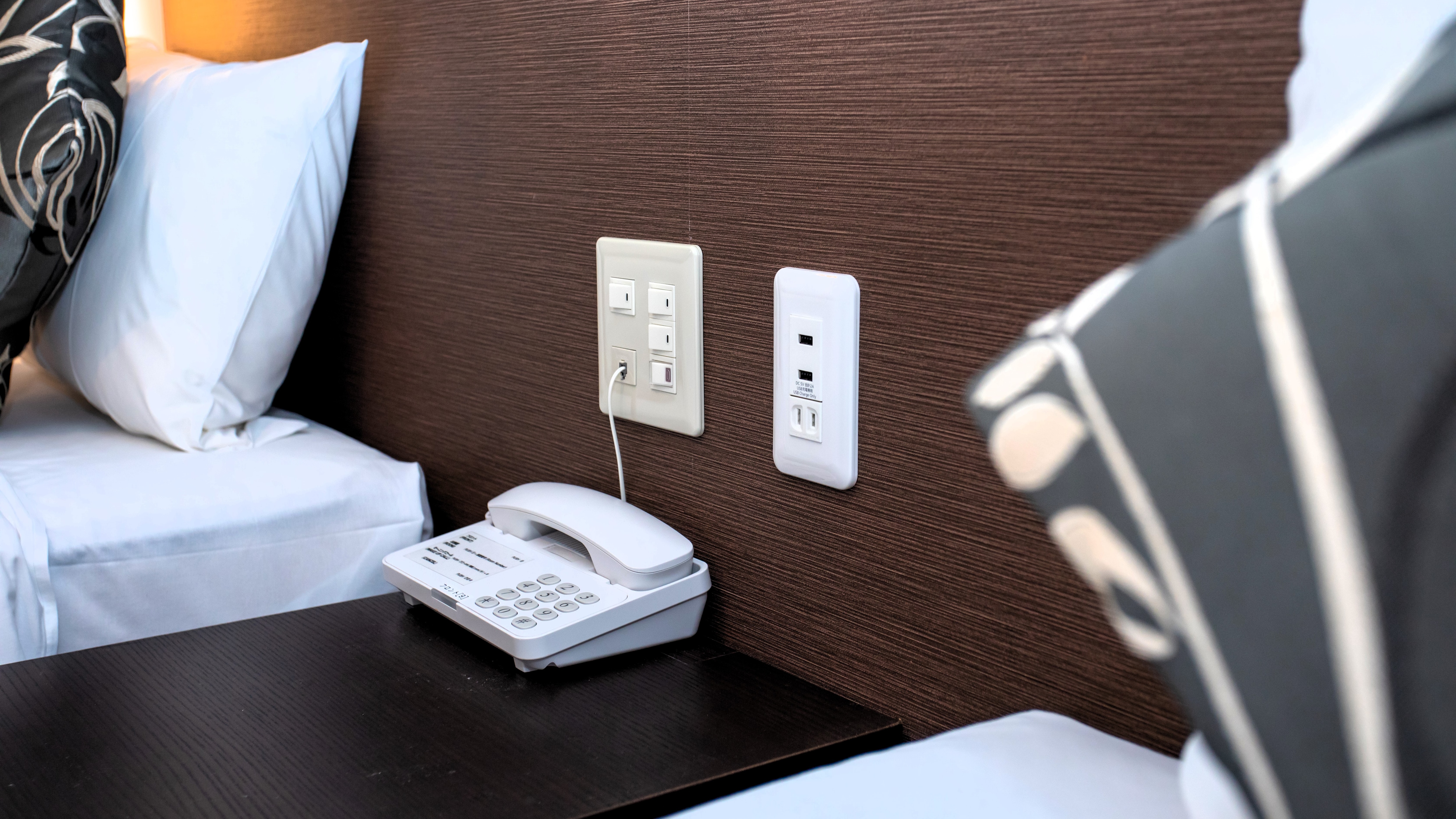 *Guest rooms: In addition to the regular electrical outlets, there are USB outlets next to the beds.