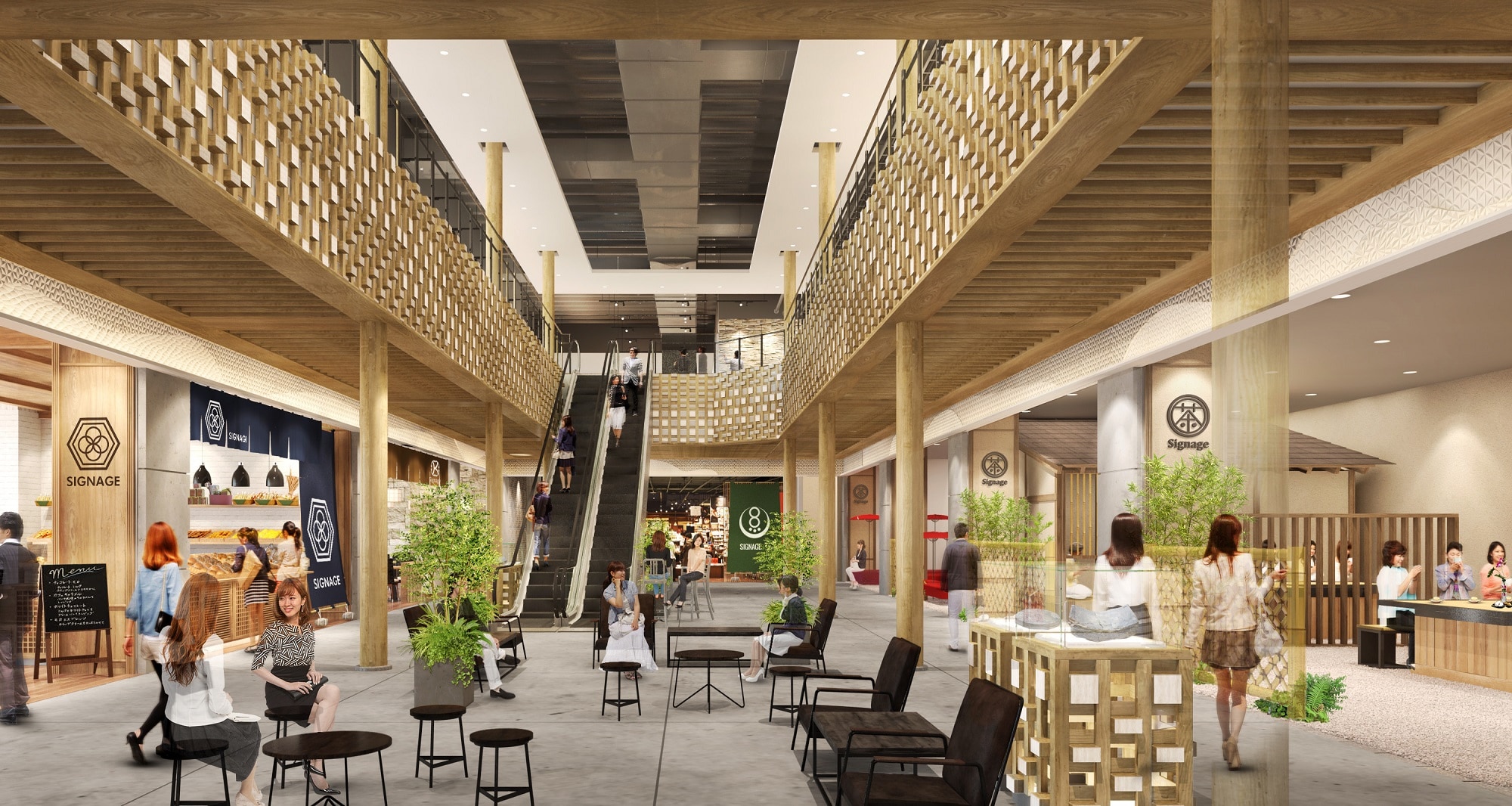 Fasilitas komersial lantai 1 (perspektif gambar lengkap)