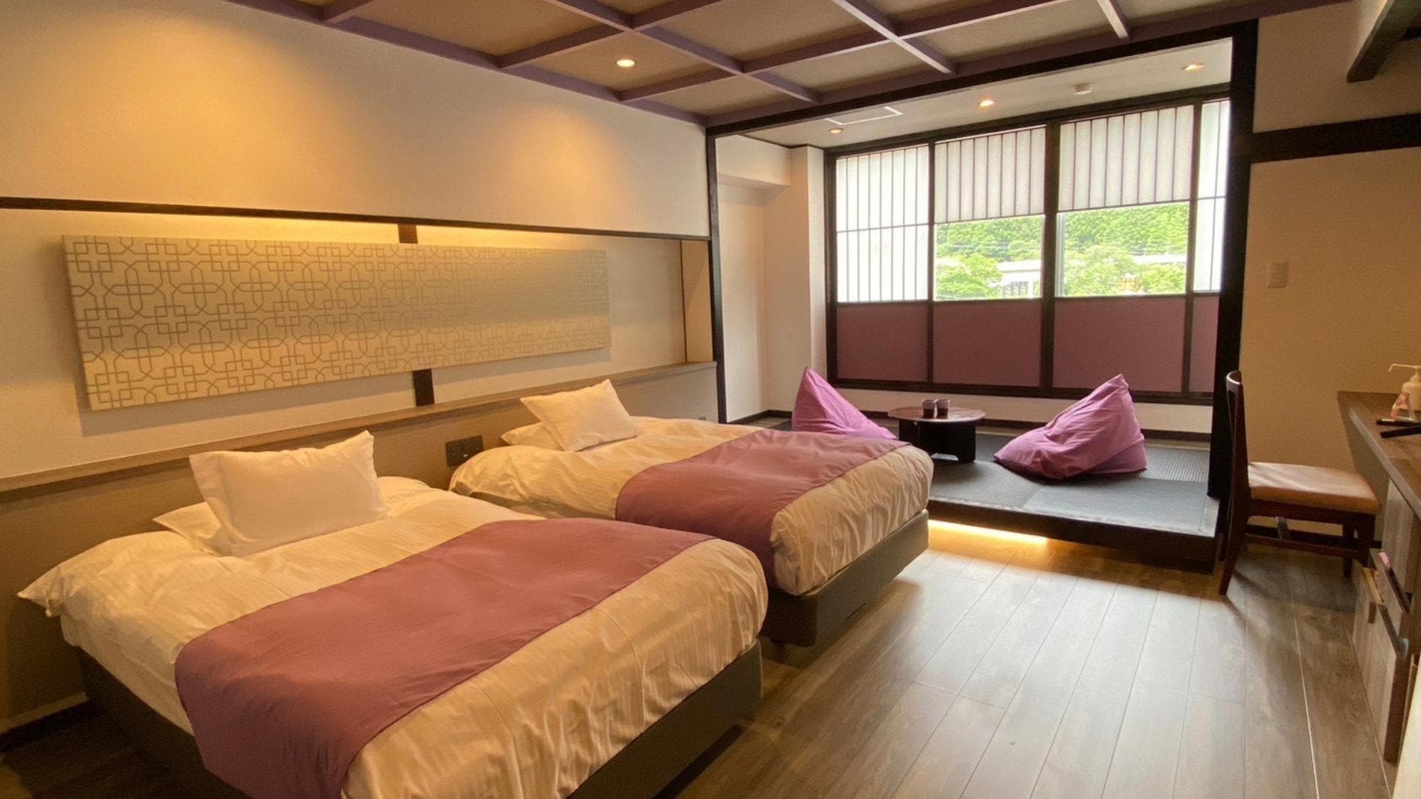 Renovated Japanese-Western Room [Sumire] Two new types of rooms are available. They have a bright and cute atmosphere.