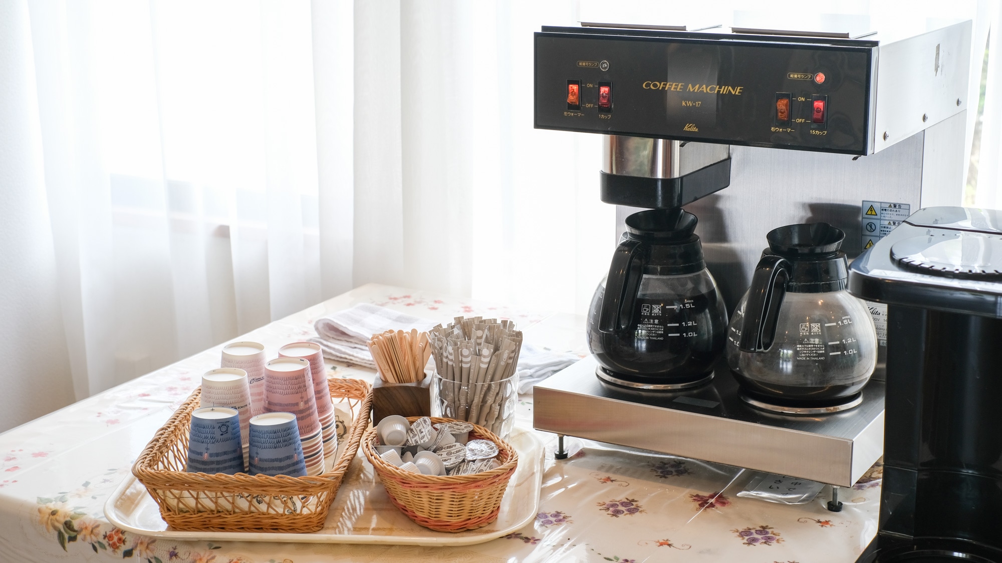 Complimentary coffee is available in the lobby every morning.