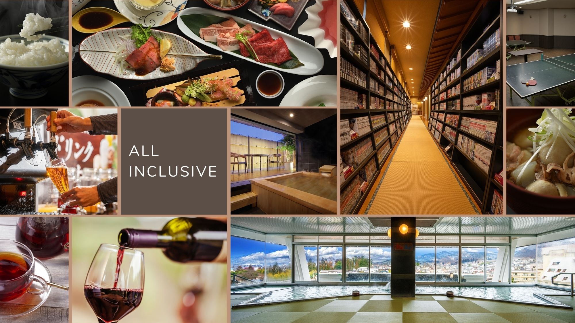 [All-inclusive] The private open-air bath (reservation at the front desk) and the all-you-can-drink drinks are very popular!