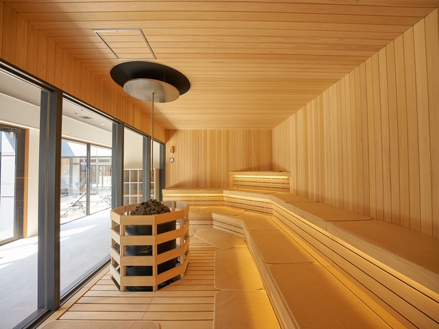 Inside the sauna lounge