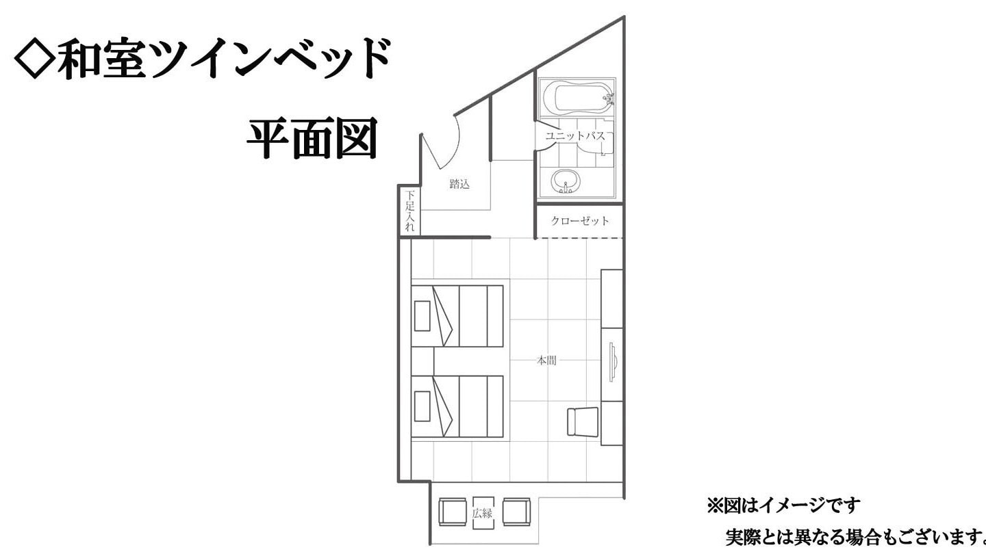 Floor plan of Japanese-style twin bedroom