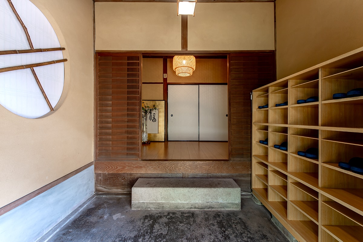 Inside the building